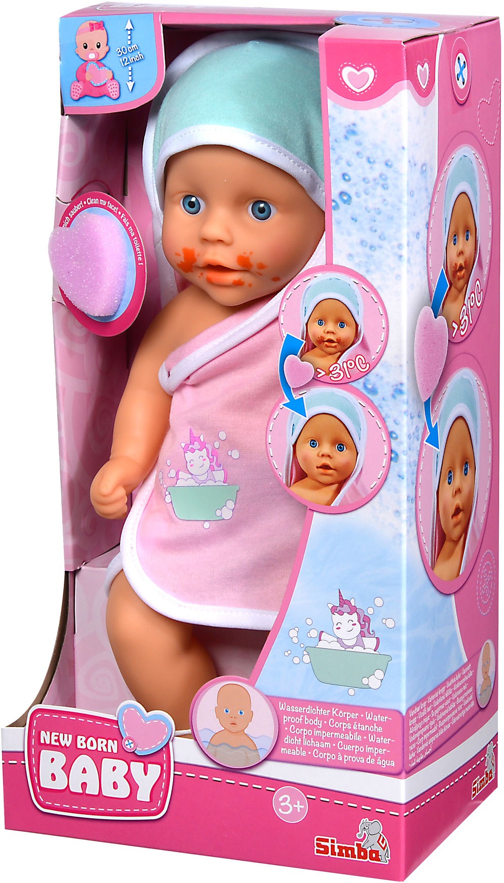 SIMBA Babypuppe »New Born Baby, Dreckspatz«, badefähig
