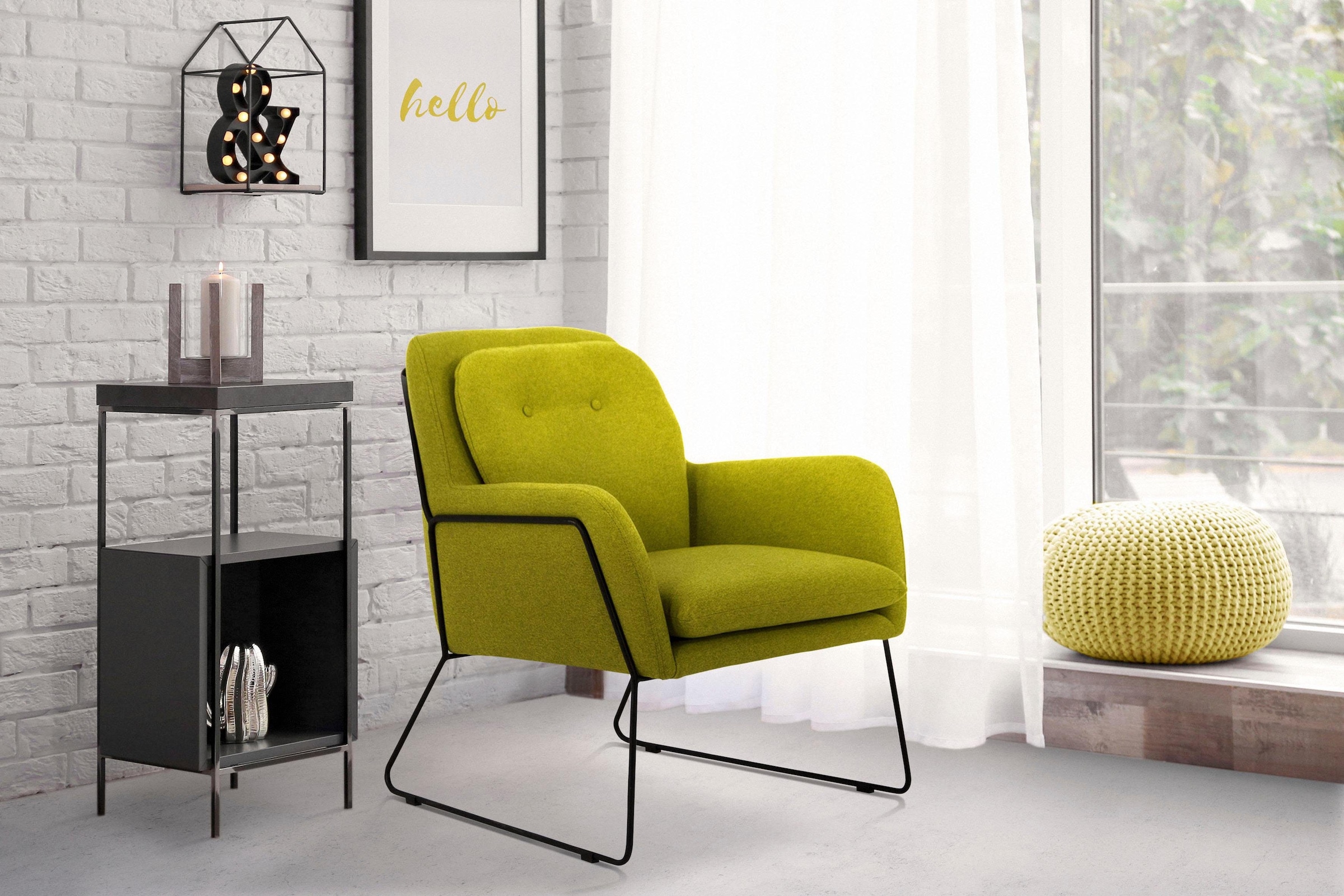 Home affaire Sessel »Flin Cocktailsesel« mit Knöpfen und Kissenoptik im Rüc günstig online kaufen