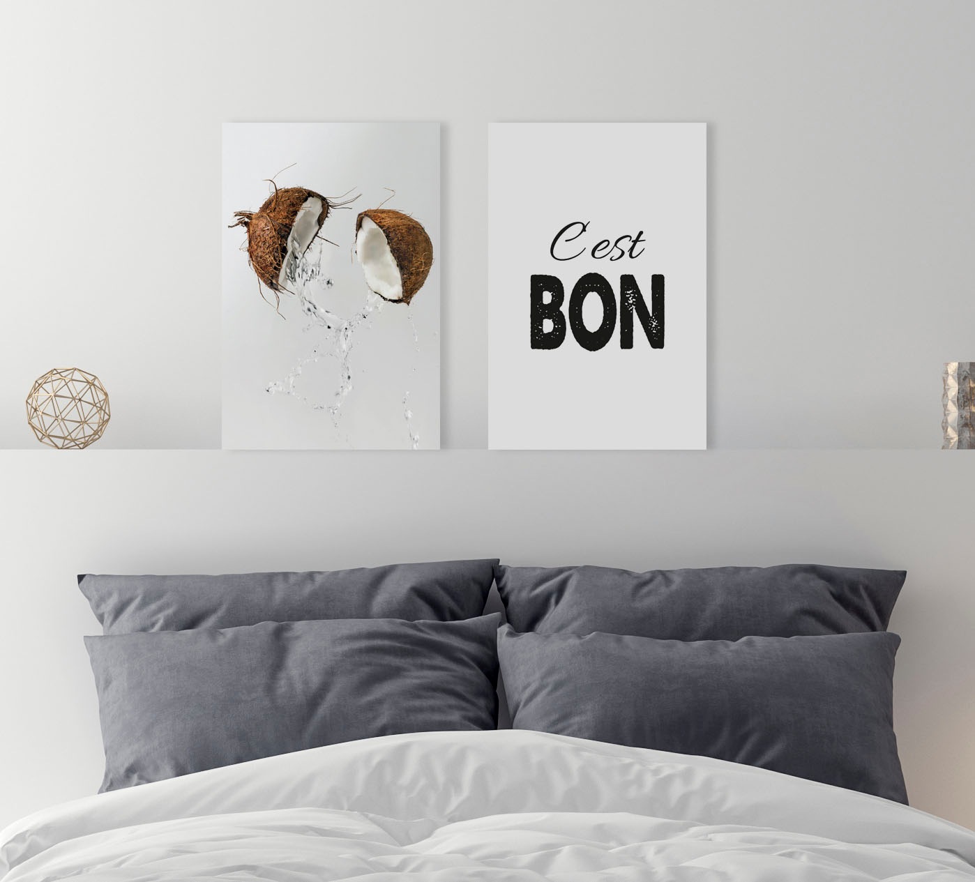 queence Leinwandbild »Spruch C'est Bon«, Kunst-Modern-Spa-Spa Bilder-Sprüch günstig online kaufen
