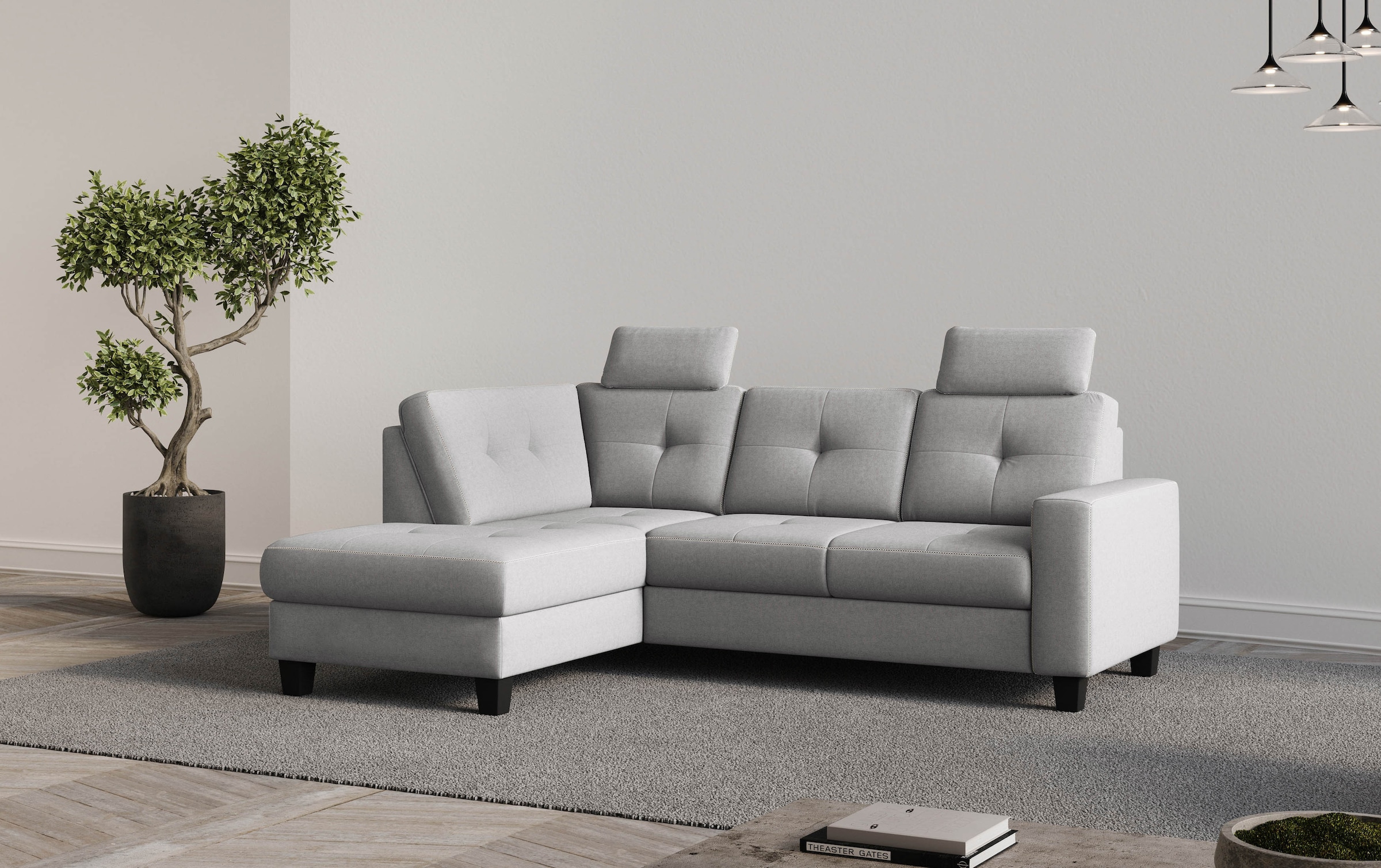 Places of Style Ecksofa »Varese«, Kreuznaht in beige günstig online kaufen