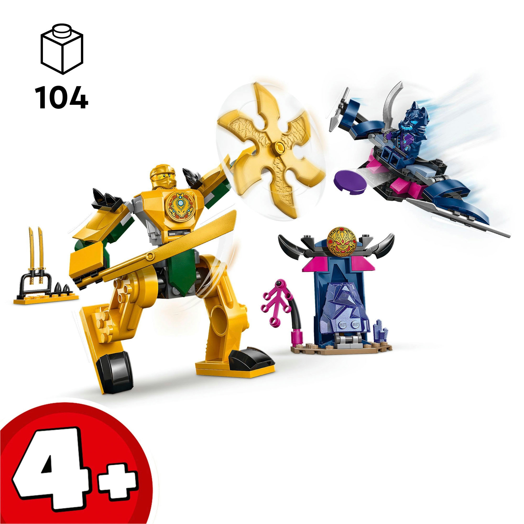 LEGO® Konstruktionsspielsteine »Arins Battle Mech (71804), LEGO Ninjago«, (104 St.), Made in Europe