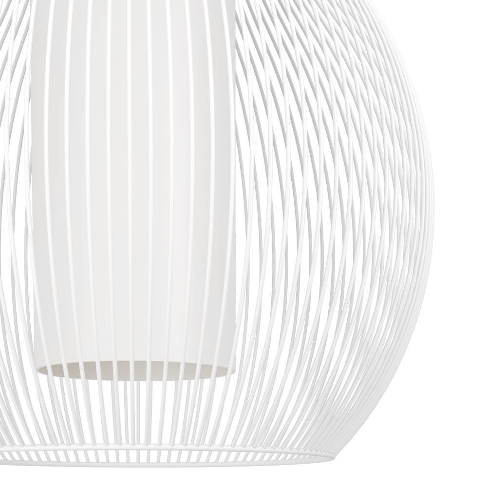 EGLO Hängeleuchte »RAZONI 1 Pendellampe, Stahl und Glas, IP20, E27, Hängelampe, Lampe«, 1 flammig, Leuchtmittel E27 | ohne Leuchtmittel, Hängeleuchte - H110 x Ø32,5 cm - weiß - 1X40W exkl.