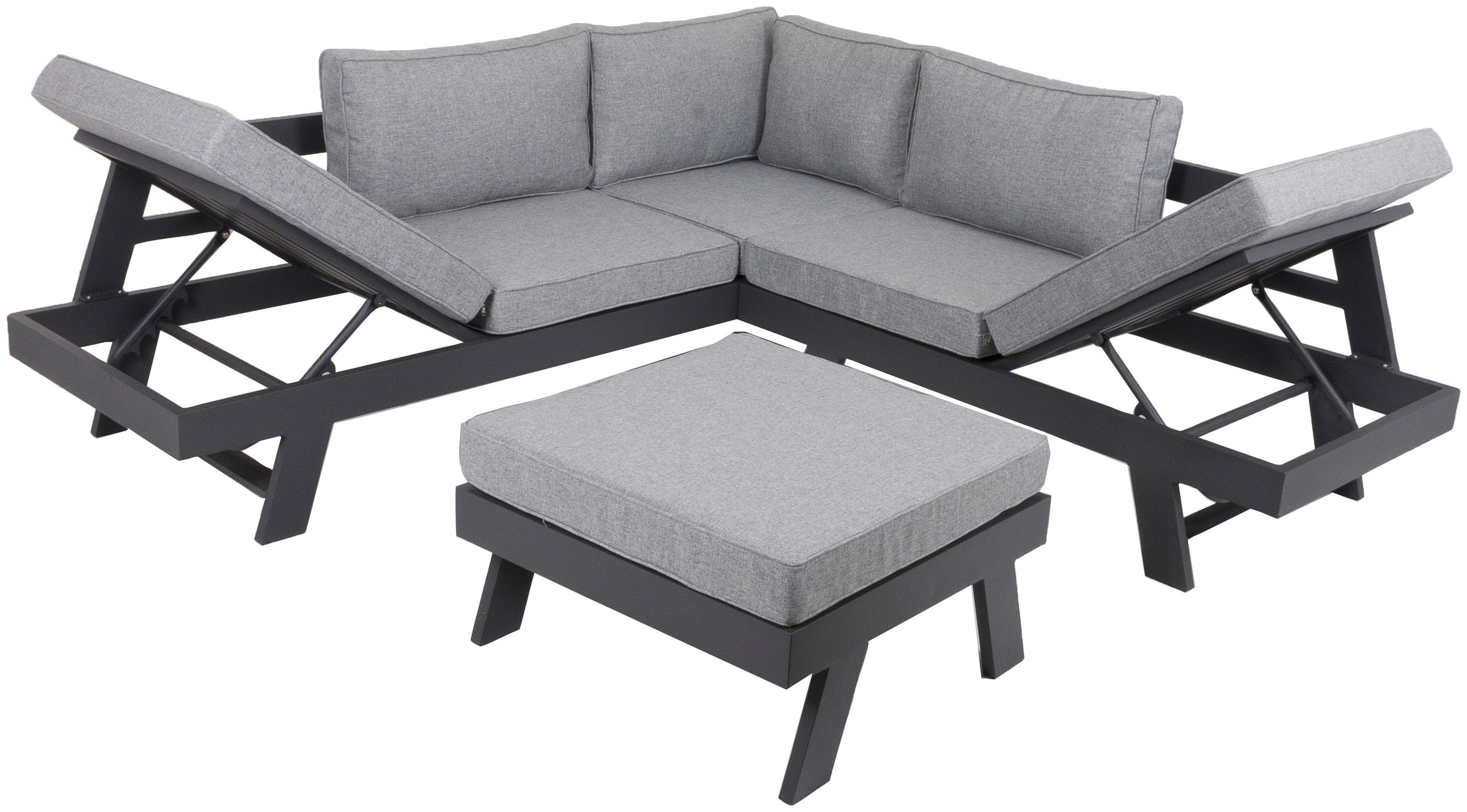 Garden Pleasure Gartenlounge-Set »DONNA« 1x Eckbank, 1 Tisch/Hocker, inkl. günstig online kaufen