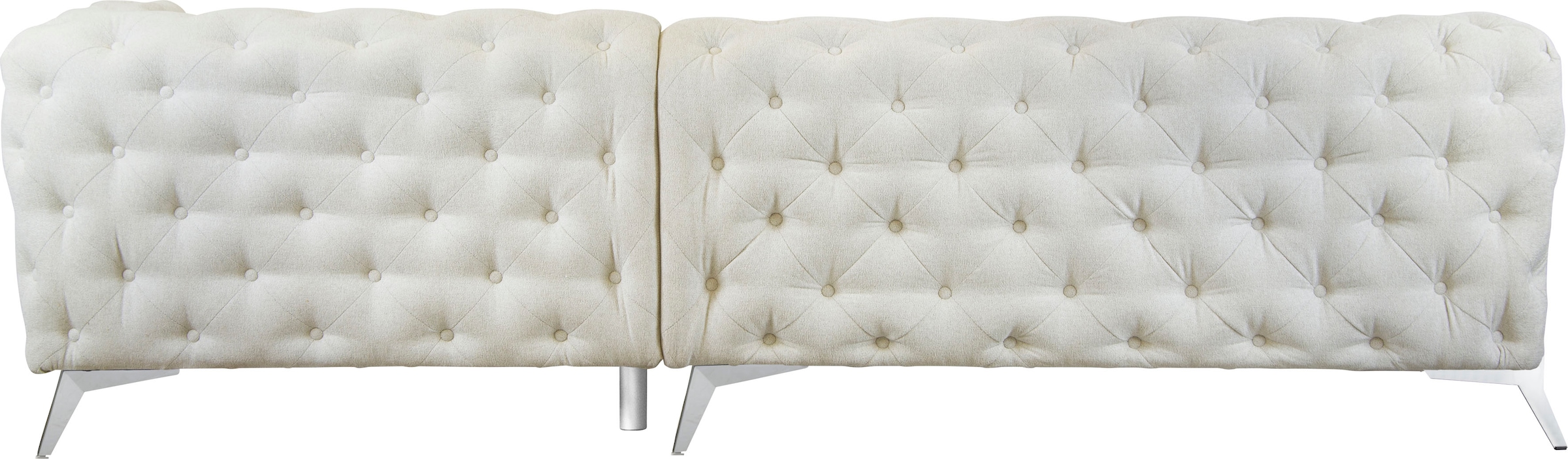 Leonique Chesterfield-Sofa »Amaury L-Form«, Chesterfield-Optik, Breite/Tiefe je 262 cm, Fußfarbe wählbar