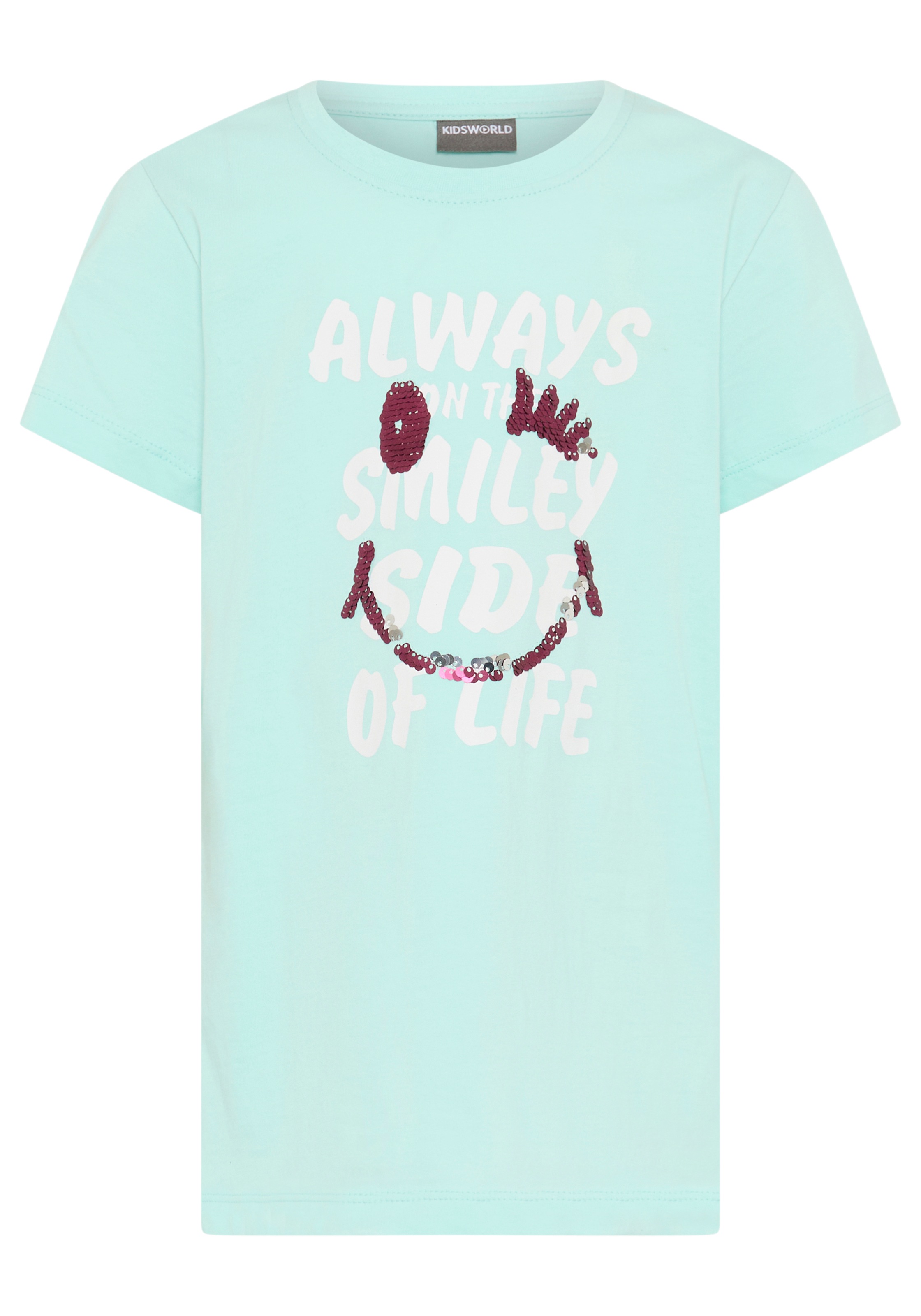 KIDSWORLD T-Shirt »mit Wendepailletten« Kurzarm,  Basic-Passform,  mit Pailletten,  bedruckt