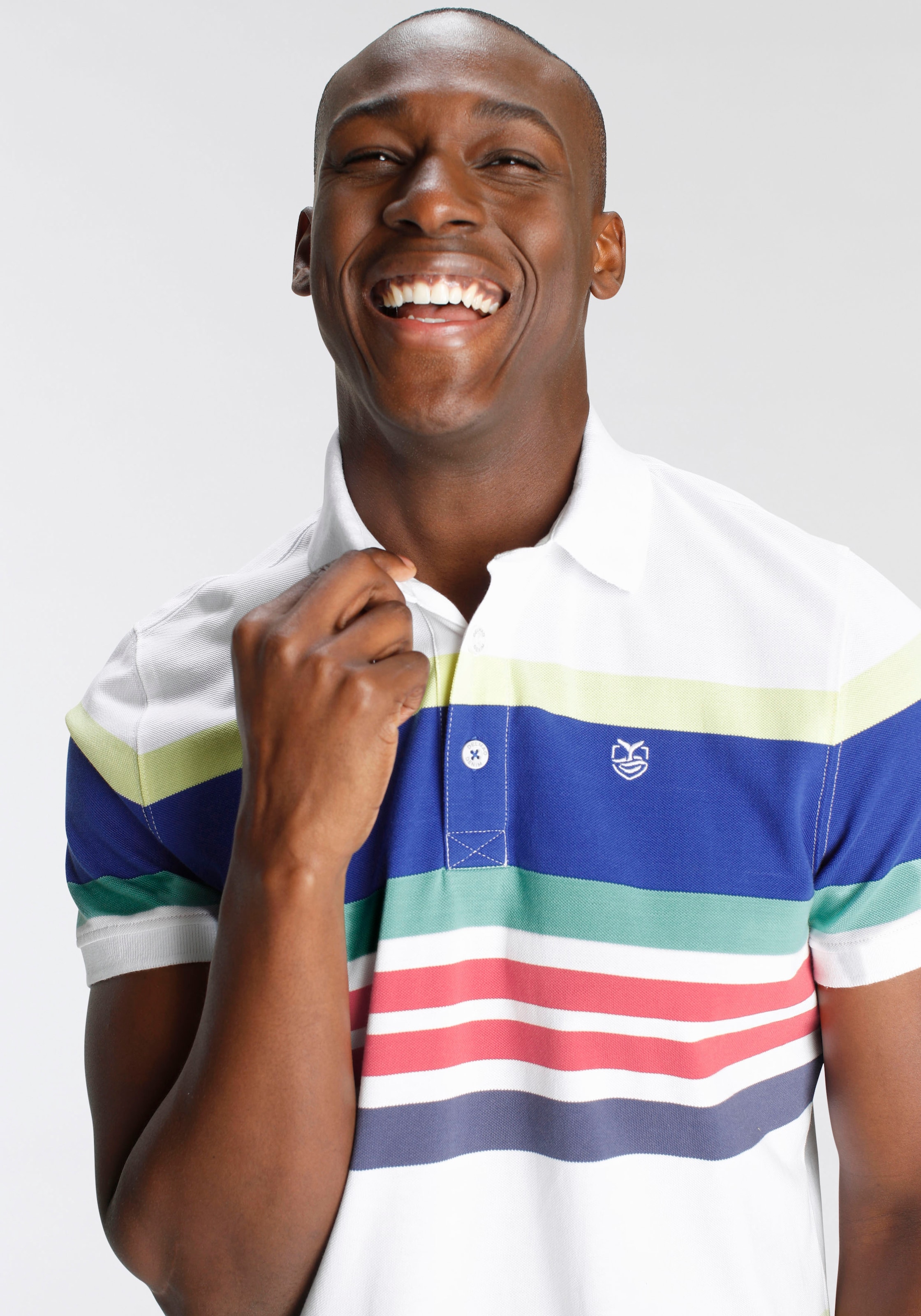 DELMAO Poloshirt, Kurzarm, mit Polokragen, aus Piqué-Stoff, aus 100% Baumwolle