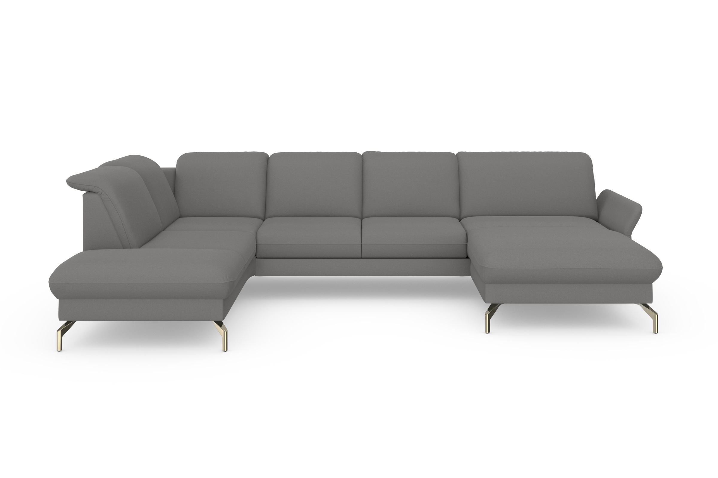 sit&more Wohnlandschaft »Fashion U-Form«, wahlweise mit Kopfteilverstellung, Vorziehsitz, motorisch, Nickelfüße