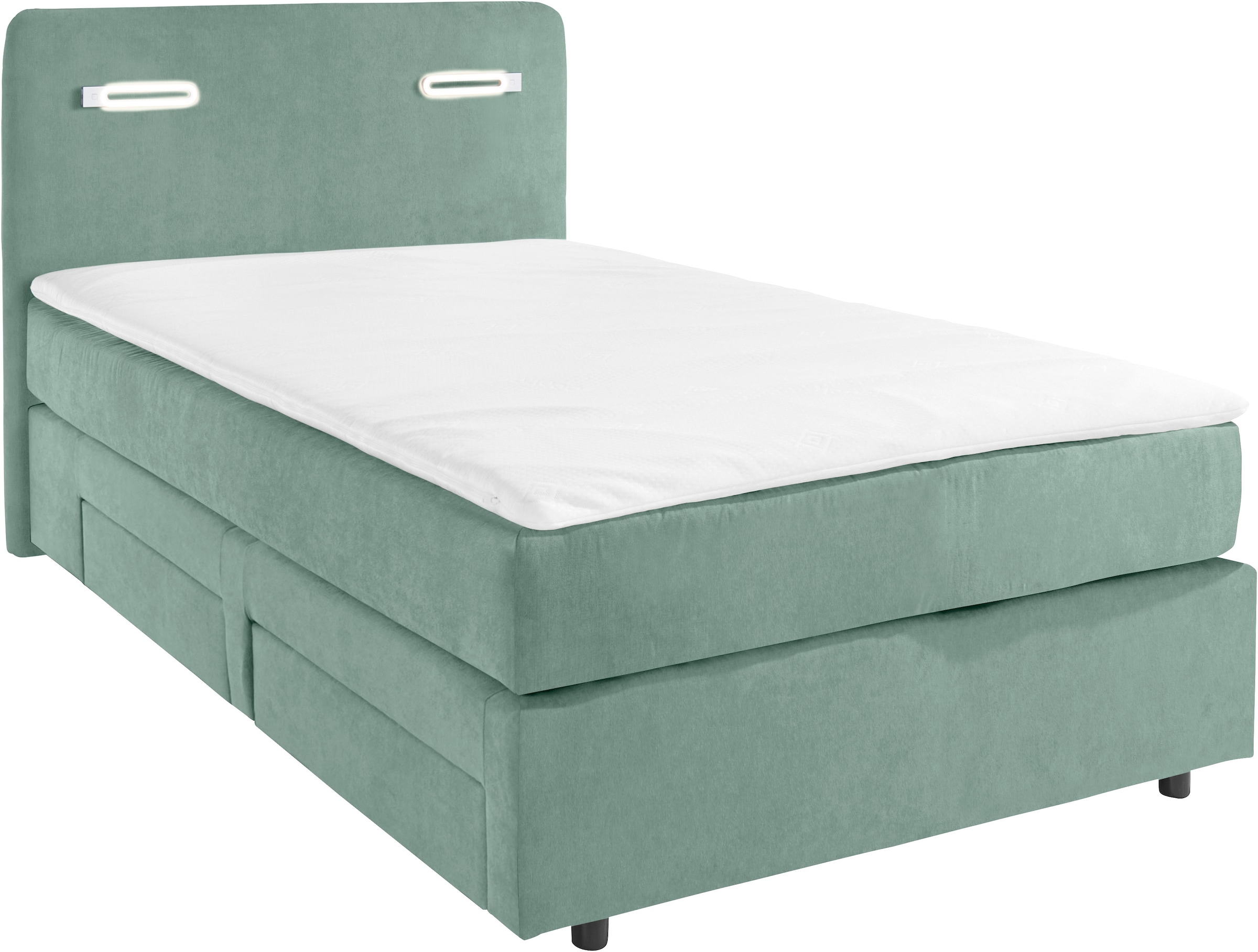 INOSIGN Boxbett »Luan«, Schubkästen, LED-Beleuchtung und Topper, in Breite 120 cm und 180 cm