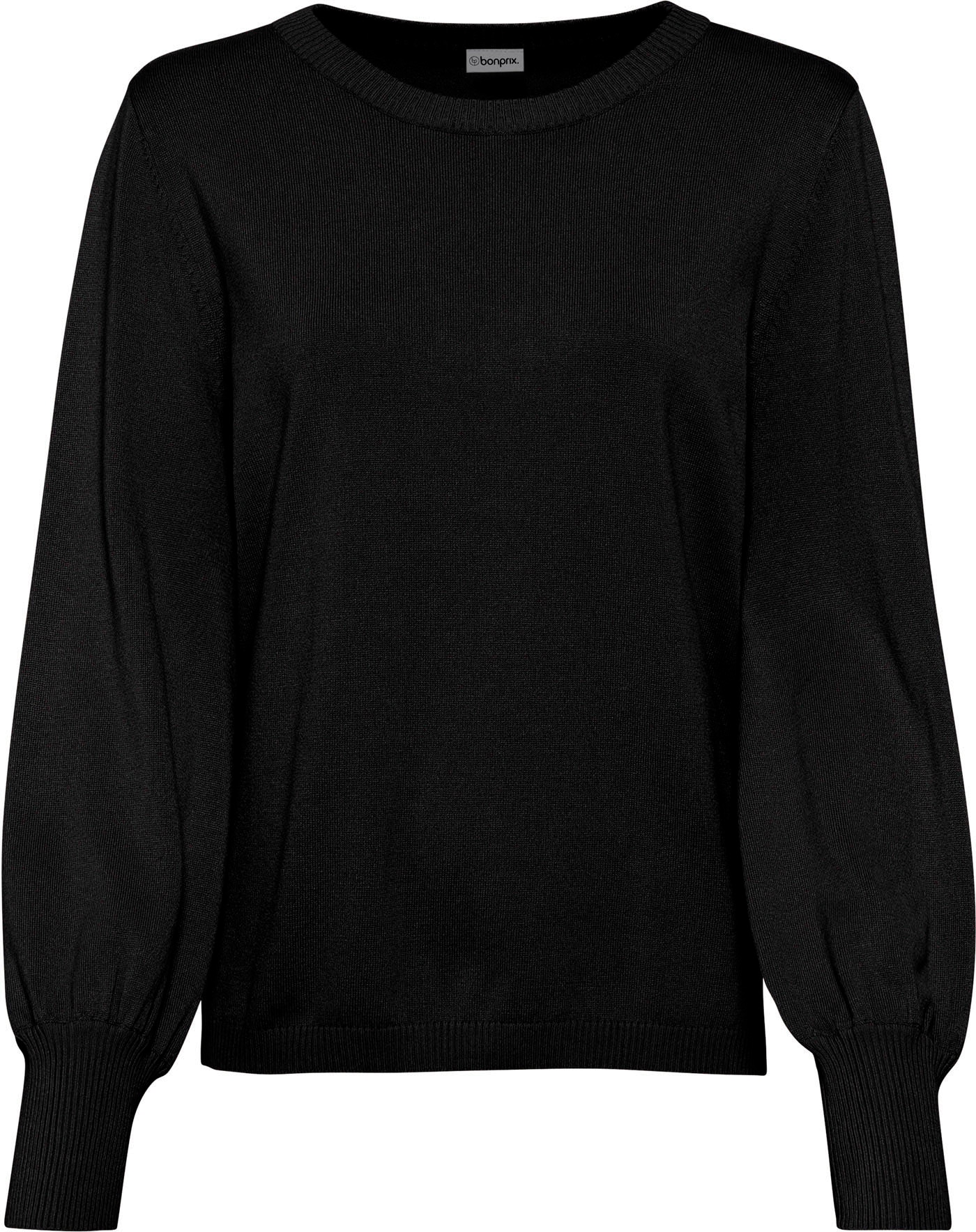 bonprix Strickpullover aus Viskose und Polyamid, mit Rundhals-Ausschnitt, mit Ballon-Ärmeln