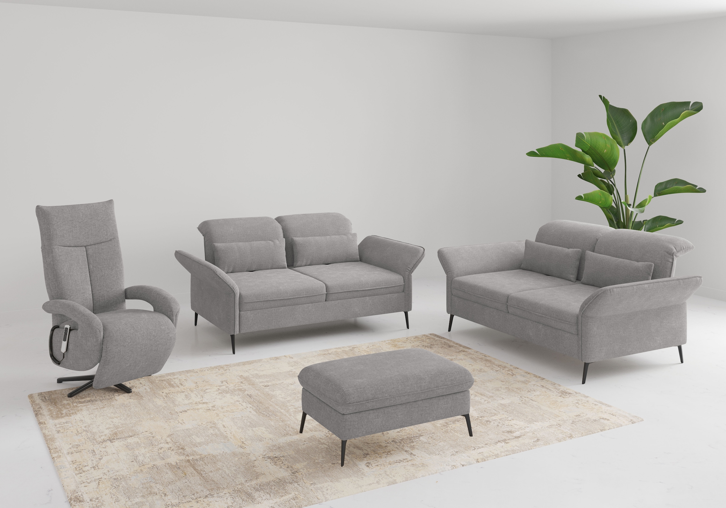 sit&more 2,5-Sitzer »Emely, inkl. Sitztiefenverstellung«, wahlweise mit Bettfunktion, Kopf- & Armteilverstellung