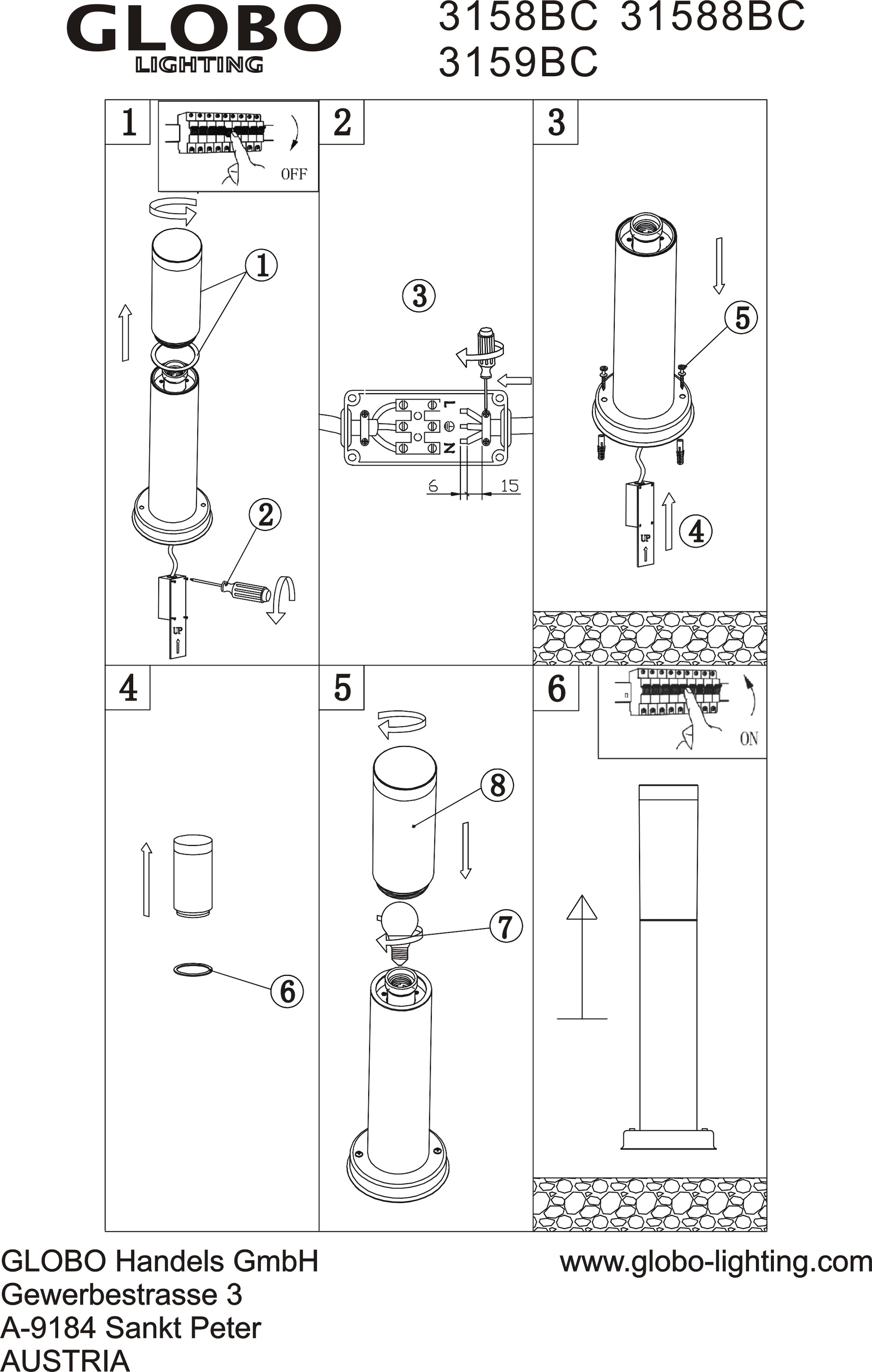 GLOBO LIGHTING Außen-Stehlampe »BOSTON« E27 1 Stk. Außenleuchte für Garten & Einfahrt Edelstahl