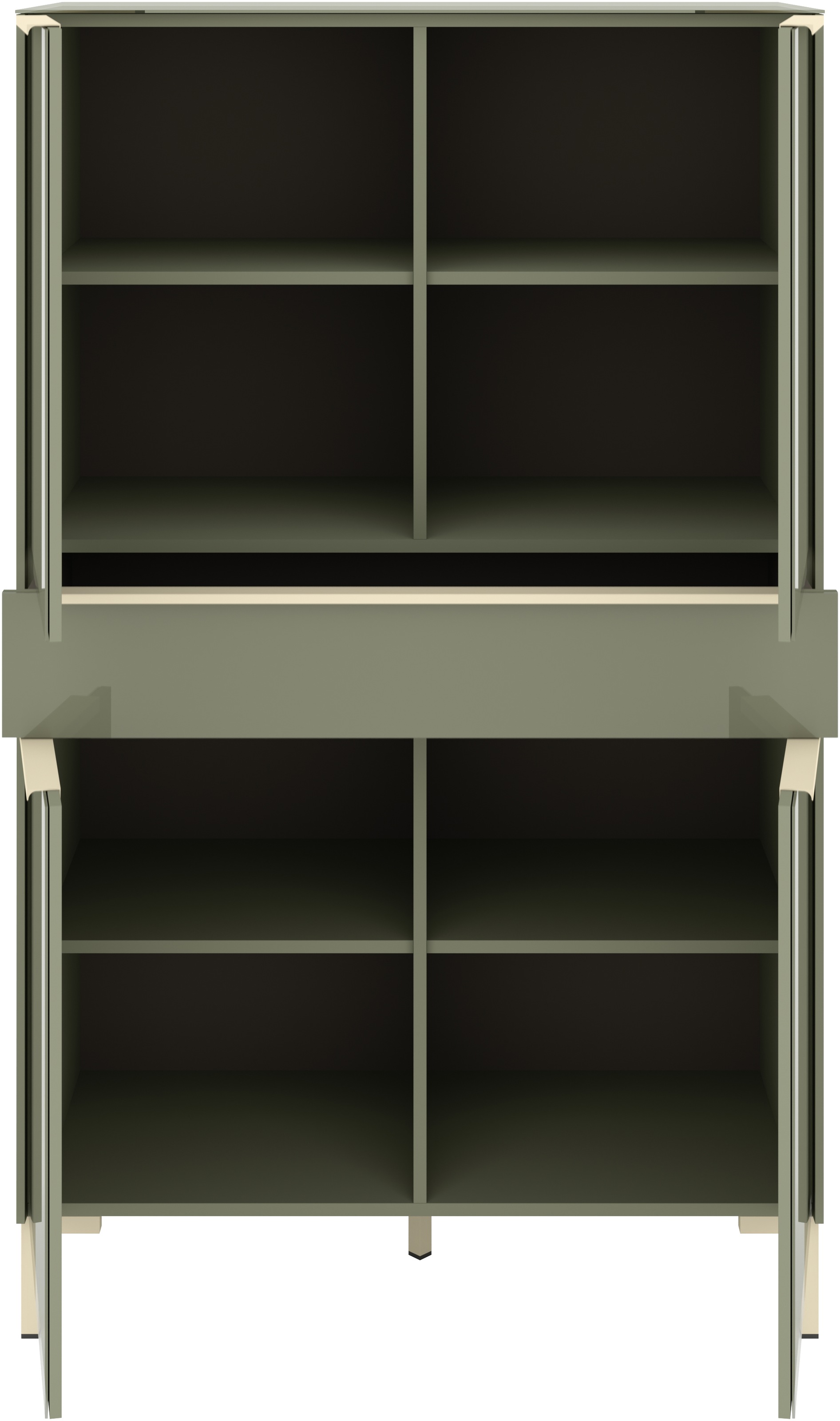 set one by Musterring Highboard »Reno« 1 Stk. tlg. Mit Winkelfuß in diversen Farben, 154 cm Höhe & Farbauswahl