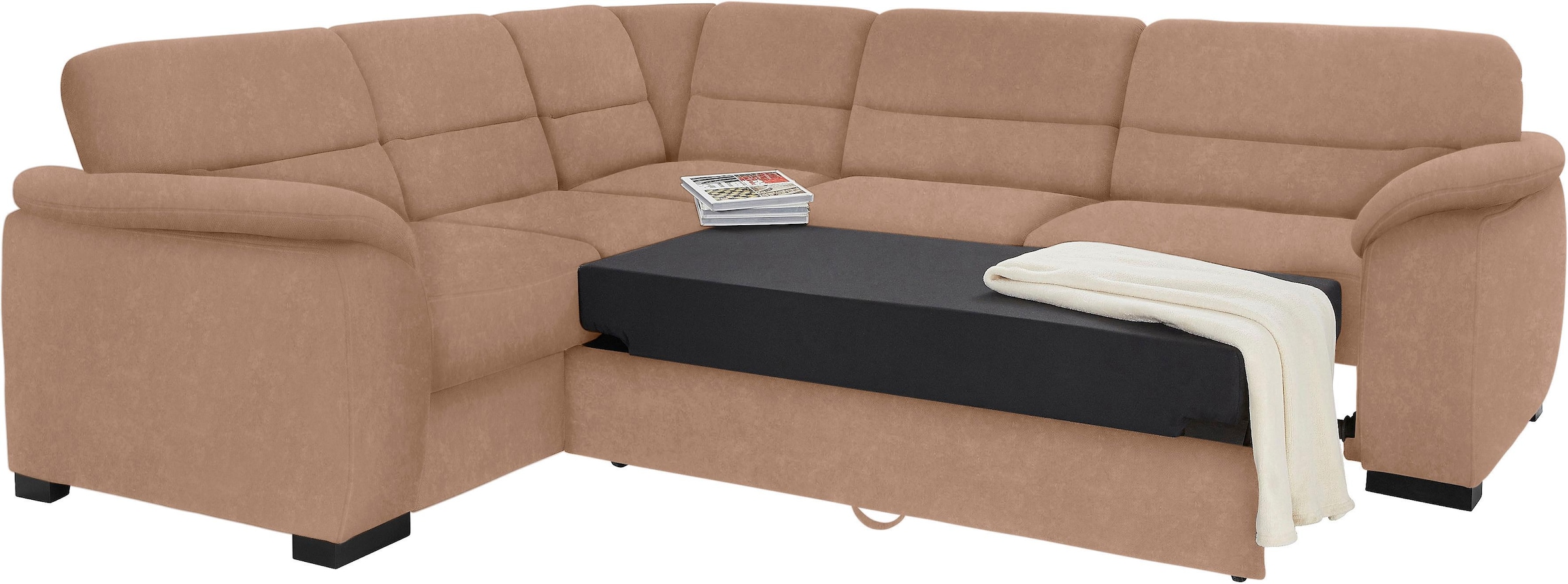 sit&more Ecksofa »Montego L-Form«, wahlweise mit Bettfunktion und Schubkasten