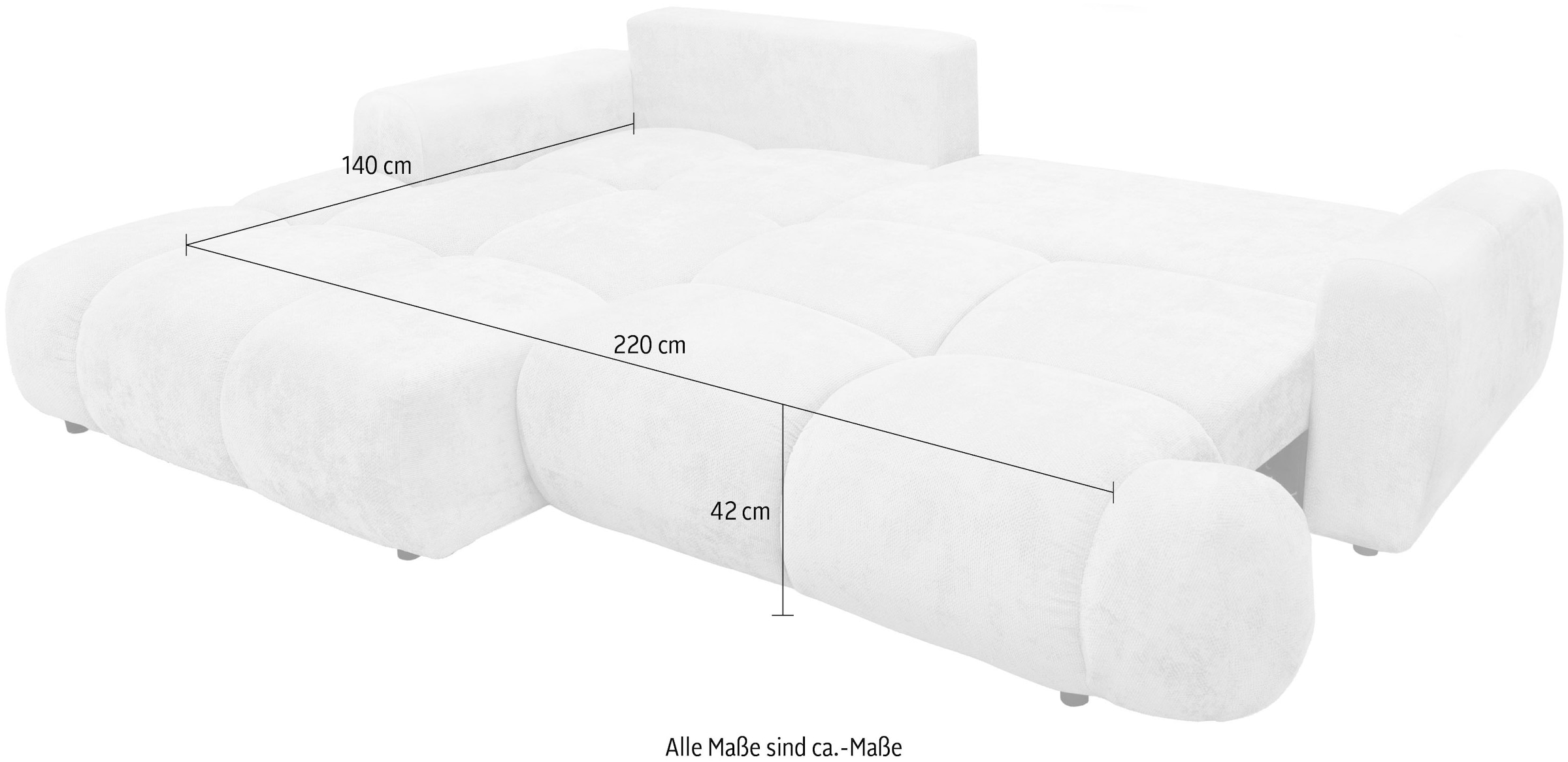 exxpo - sofa fashion Ecksofa inkl. Bettfunktion und Bettkasten,toller Sitzkomfort, Steppung im Sitz