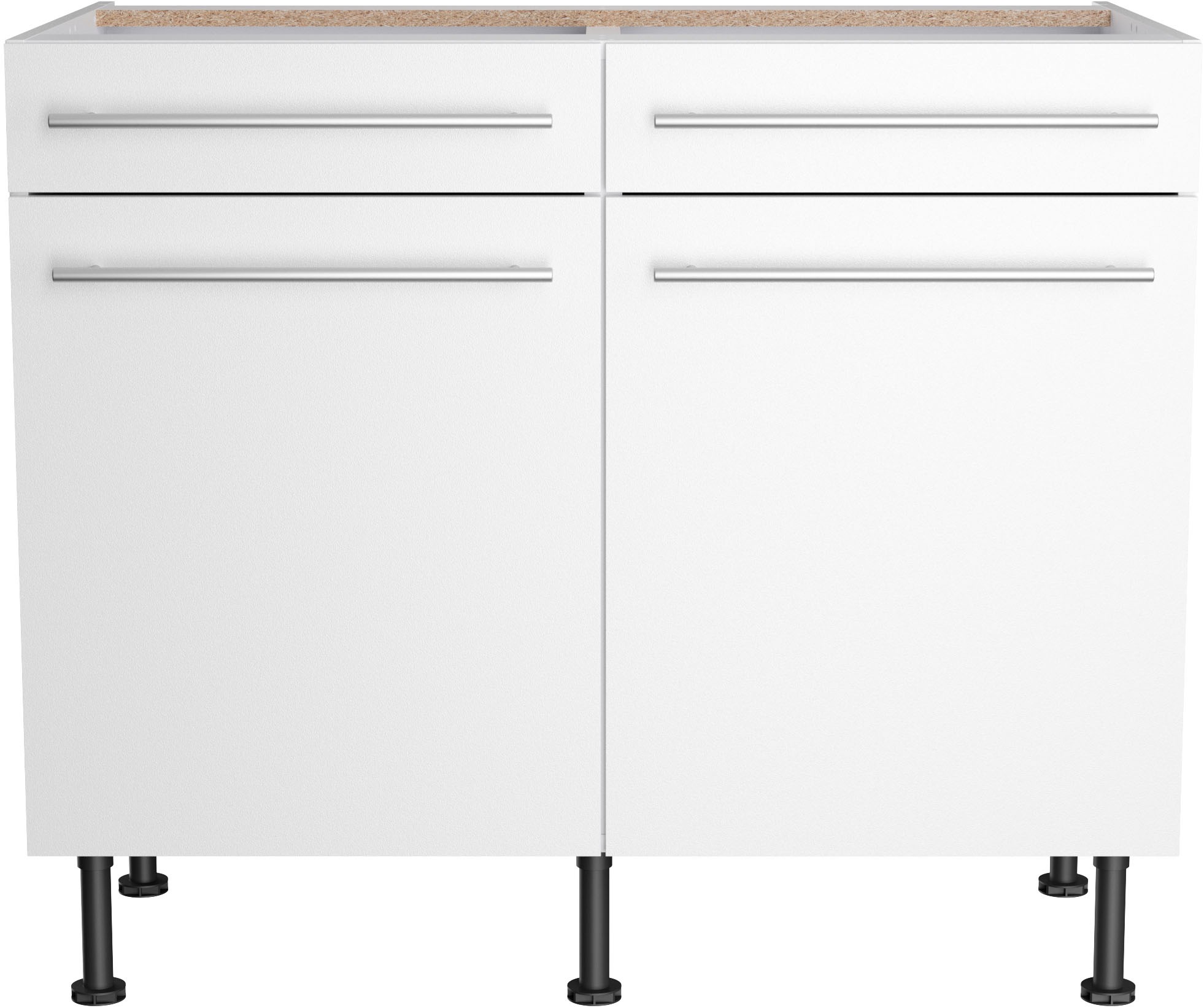 KOCHSTATION Unterschrank "KS-Bern2", Breite 100 cm, 2 Türen, 2 Schubkästen, günstig online kaufen