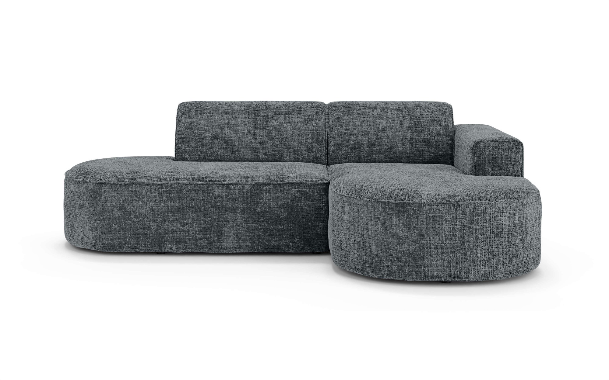 OTTO home Ecksofa »ADELLA XL Design-Sofa mit Recamiere rechts/links, 263/159/76 cm«, L-Form XL mit Wellenunterfederung, runde Form, auch in Cord