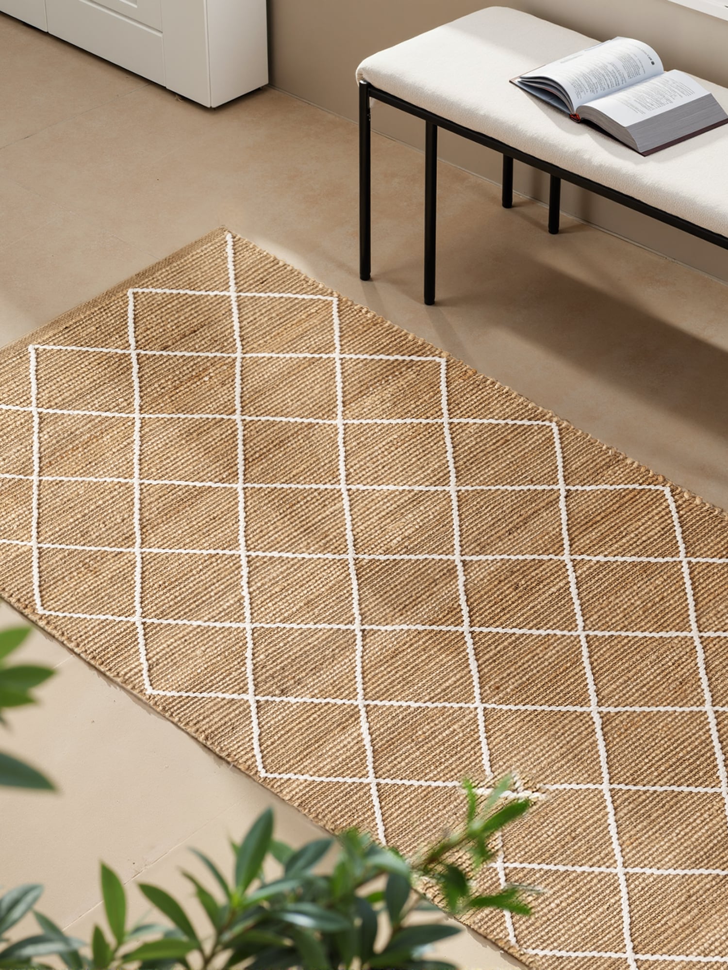 HANSE Home Teppich »Kunu Juteteppich«, rechteckig, 10 mm Höhe, Naturfasern, Jute mit Baumwolle, Wohnzimmer, Diele, Flur, Boho, Skandi
