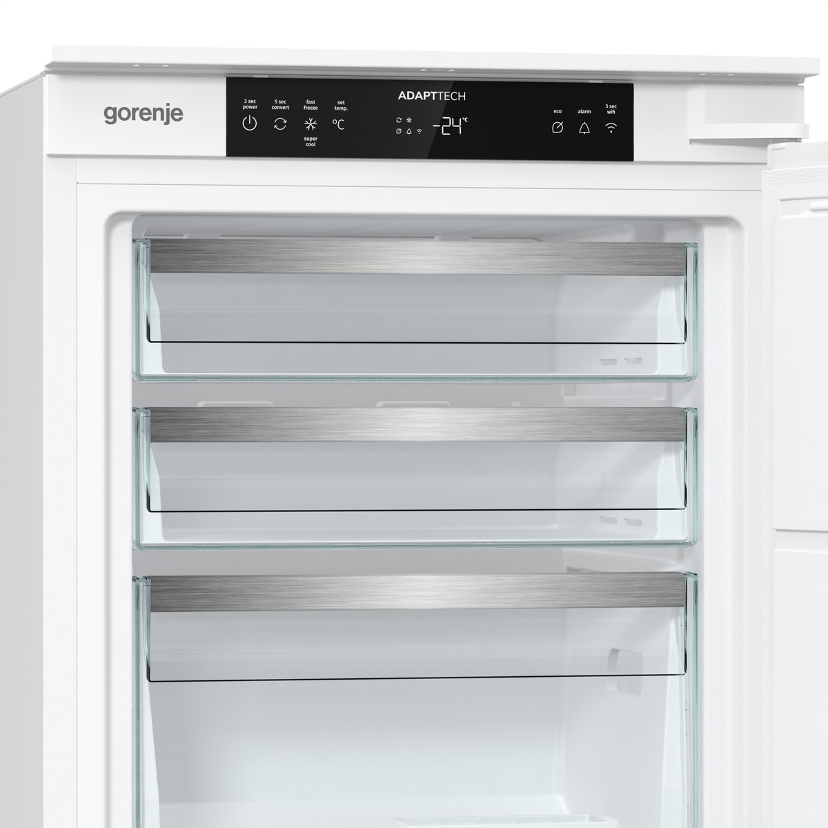 GORENJE Einbaugefrierschrank »FNCI508E61EWF« 87,5 cm hoch 54 cm breit Einbaugefrierschrank, 88cm Nische, Schlepptür, Display, Wifi, NoFrost