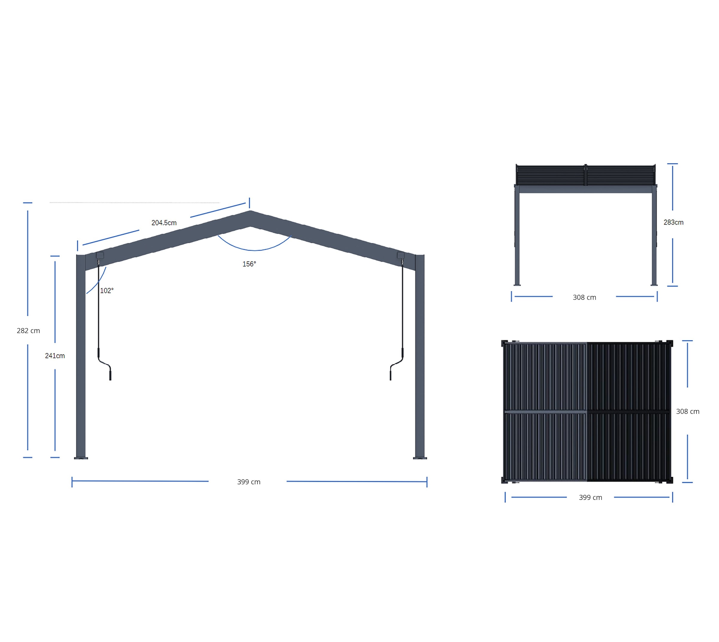 Paragon Pergola »mit Lamellendach Icon 1013 Anthrazit« Mit verstellbaren Aluminiumlamellen