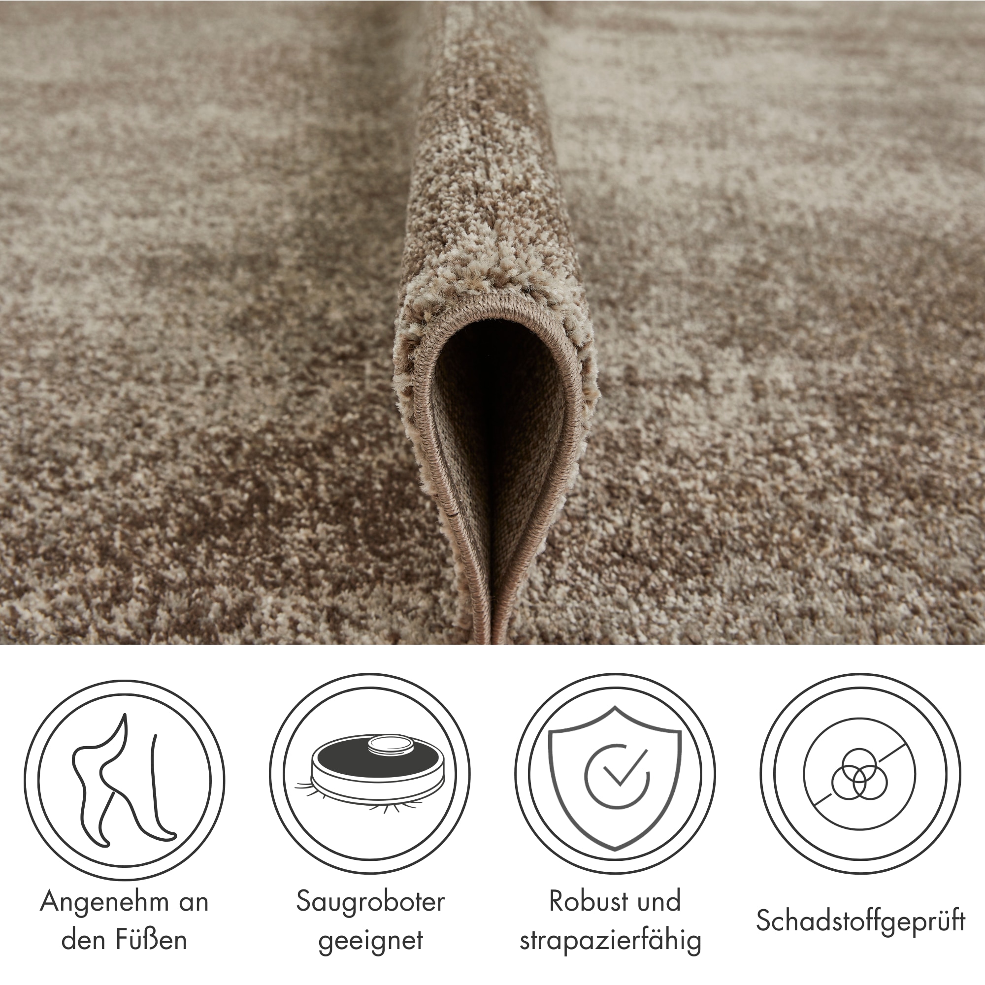 Andiamo Teppich »Luna«, rechteckig, 7 mm Höhe, Kurzflor, modernes Design, meliert