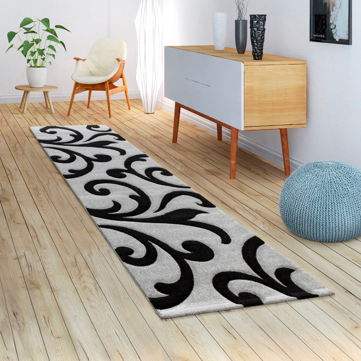 Paco Home Läufer »Diamond 761«, rechteckig, 18 mm Höhe, Teppich-Läufer, Kurzflor, gewebt, 3D-Design, mit Ornamenten
