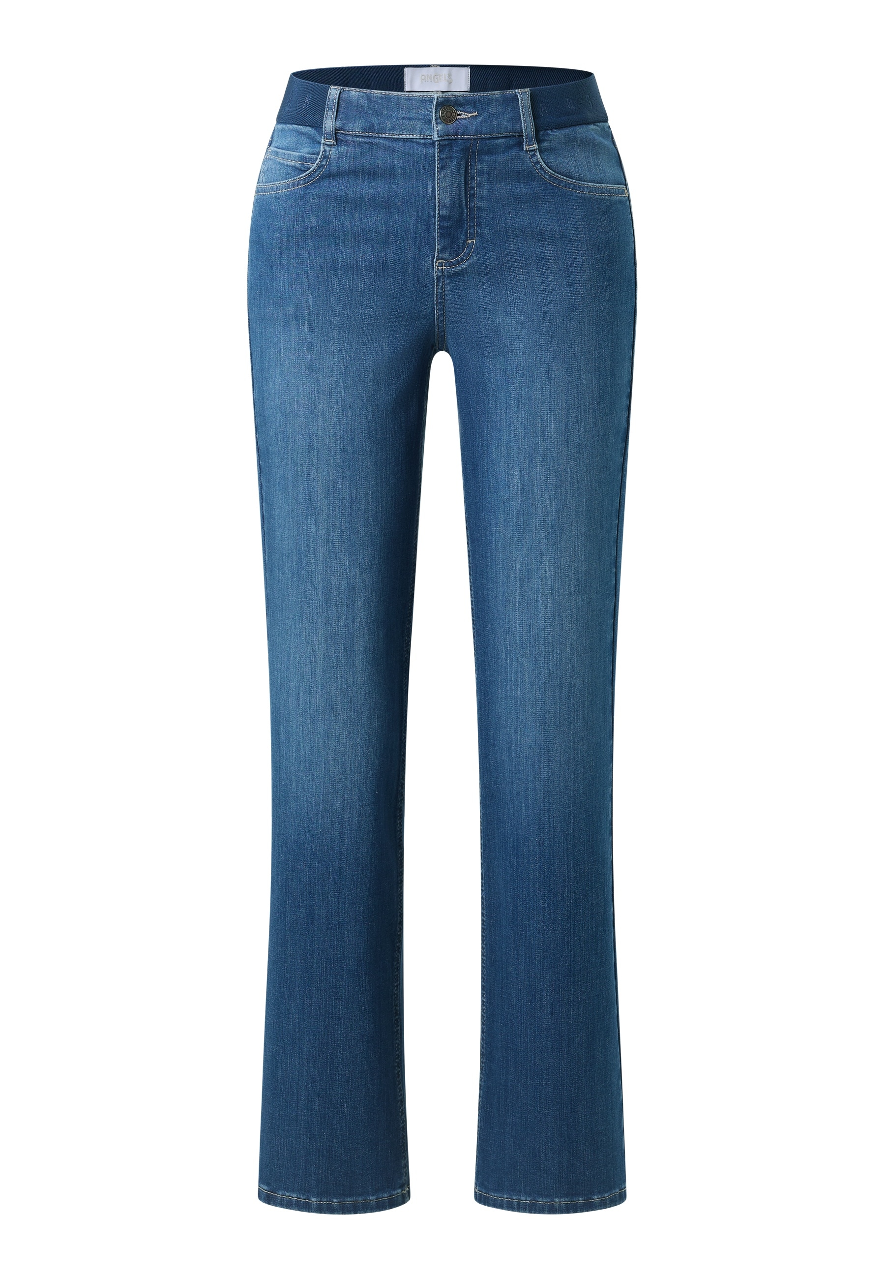 ANGELS 5-Pocket-Jeans »L. SPORTY« weite Passform, mit Gürtelschlaufen, 1-Knopf-Form