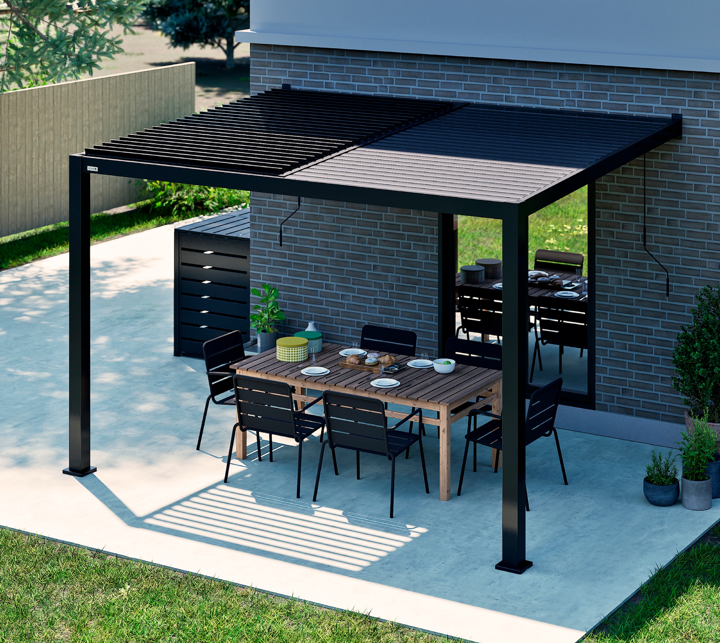 Sojag Terrassendach »Terrassenüberdachung Hana 1013 Schwarz« Mit individuell verstellbaren Lamellen
