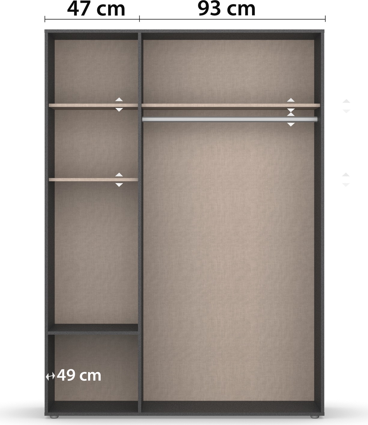 rauch Drehtürenschrank »Kleiderschrank Schrank Garderobe Wäscheschrank NABILA viel Stauraum«, (in 3 verschiedenen Ausstattungen BASIC/CLASSIC/PREMIUM), mit 2 Schubladen und Push-to-Open Funktion TOPSELLER MADE IN GERMANY
