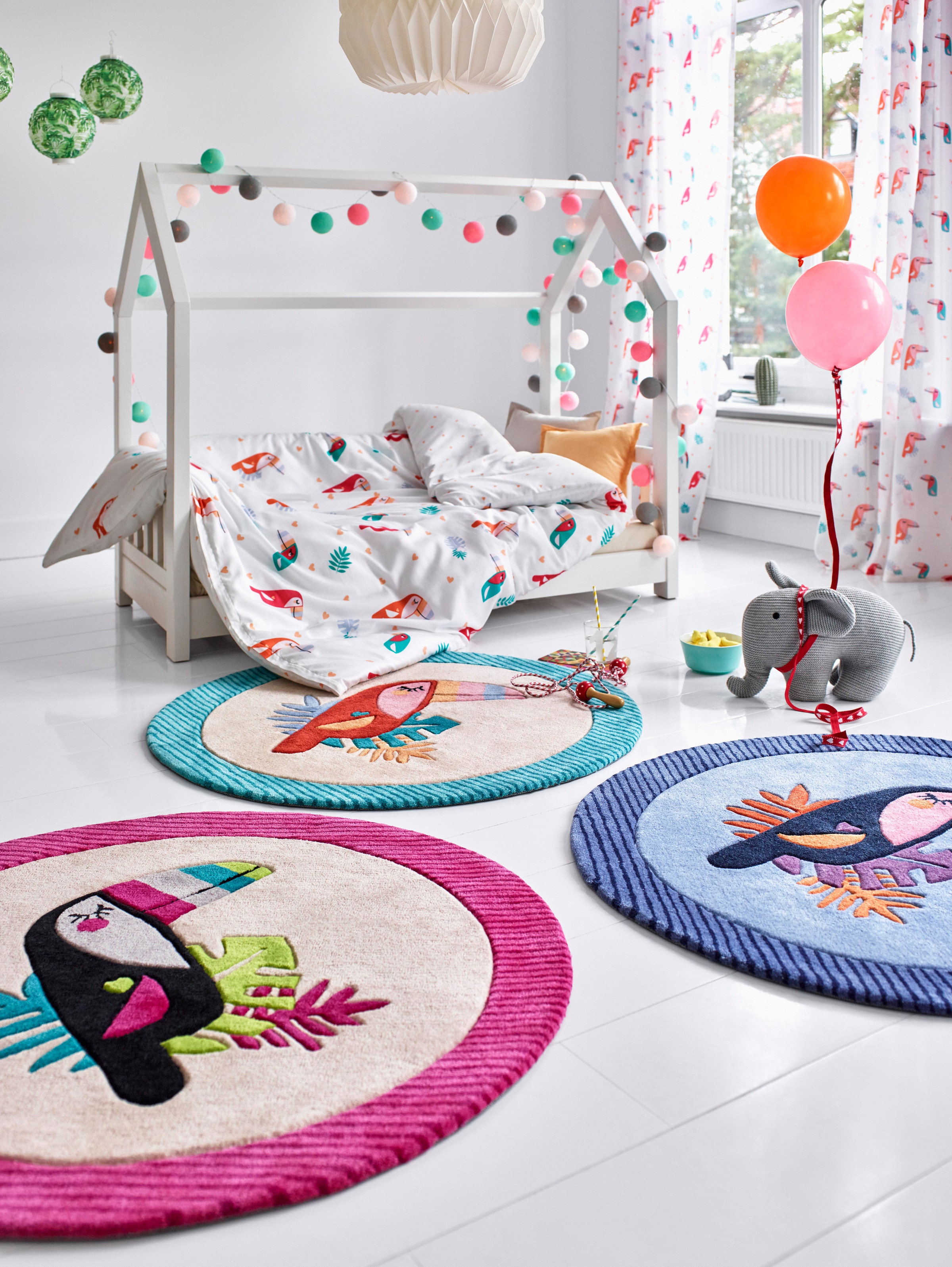 Esprit Kinderteppich »E-Toucan ESP-4373«, rund, 9 mm Höhe, besonders weich, Motiv Toucan