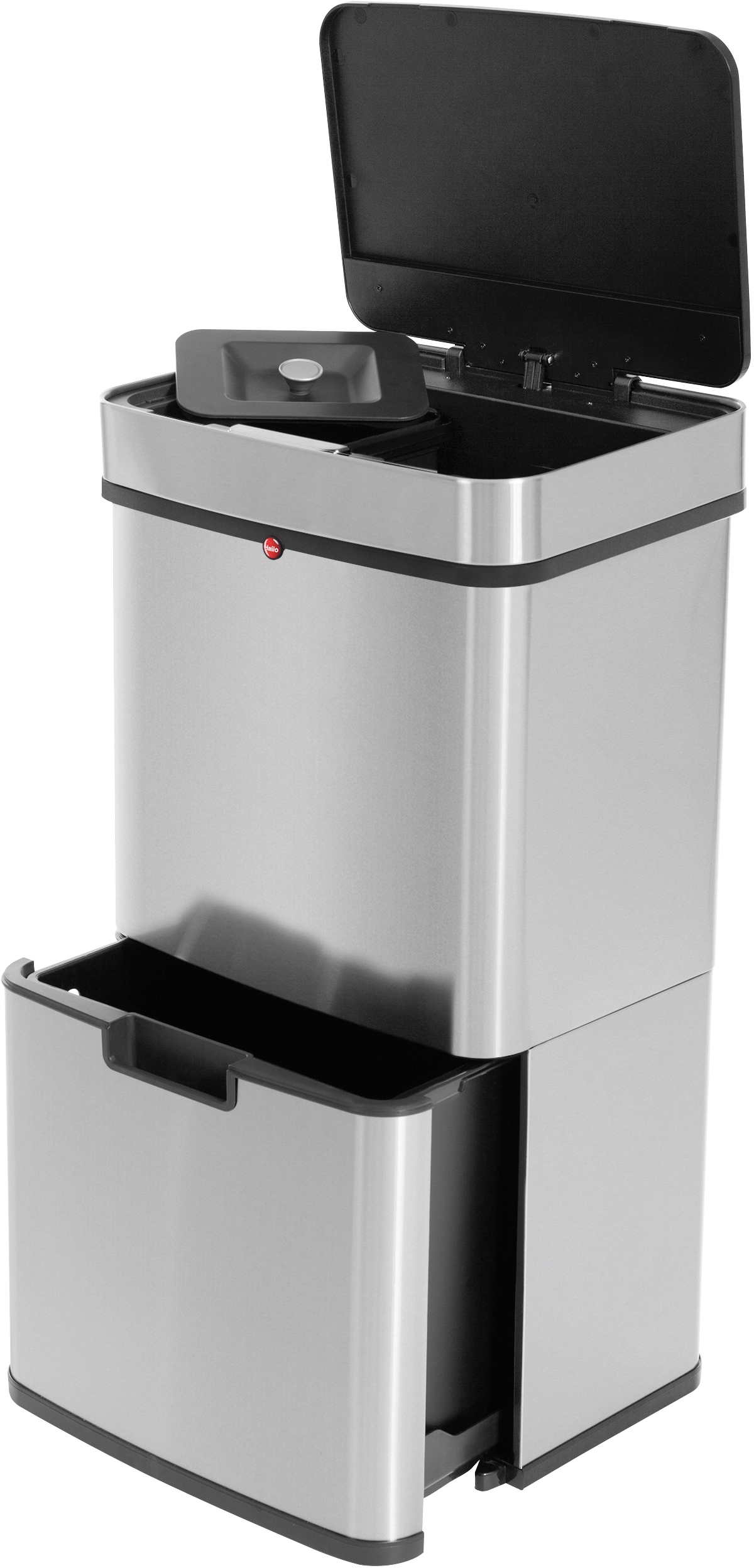 Hailo Mülltrennsystem »Öko Vario XL«, 3 Behälter, 54 Liter, Edelstahl, Kunststoff Inneneimer, Sensortechnik