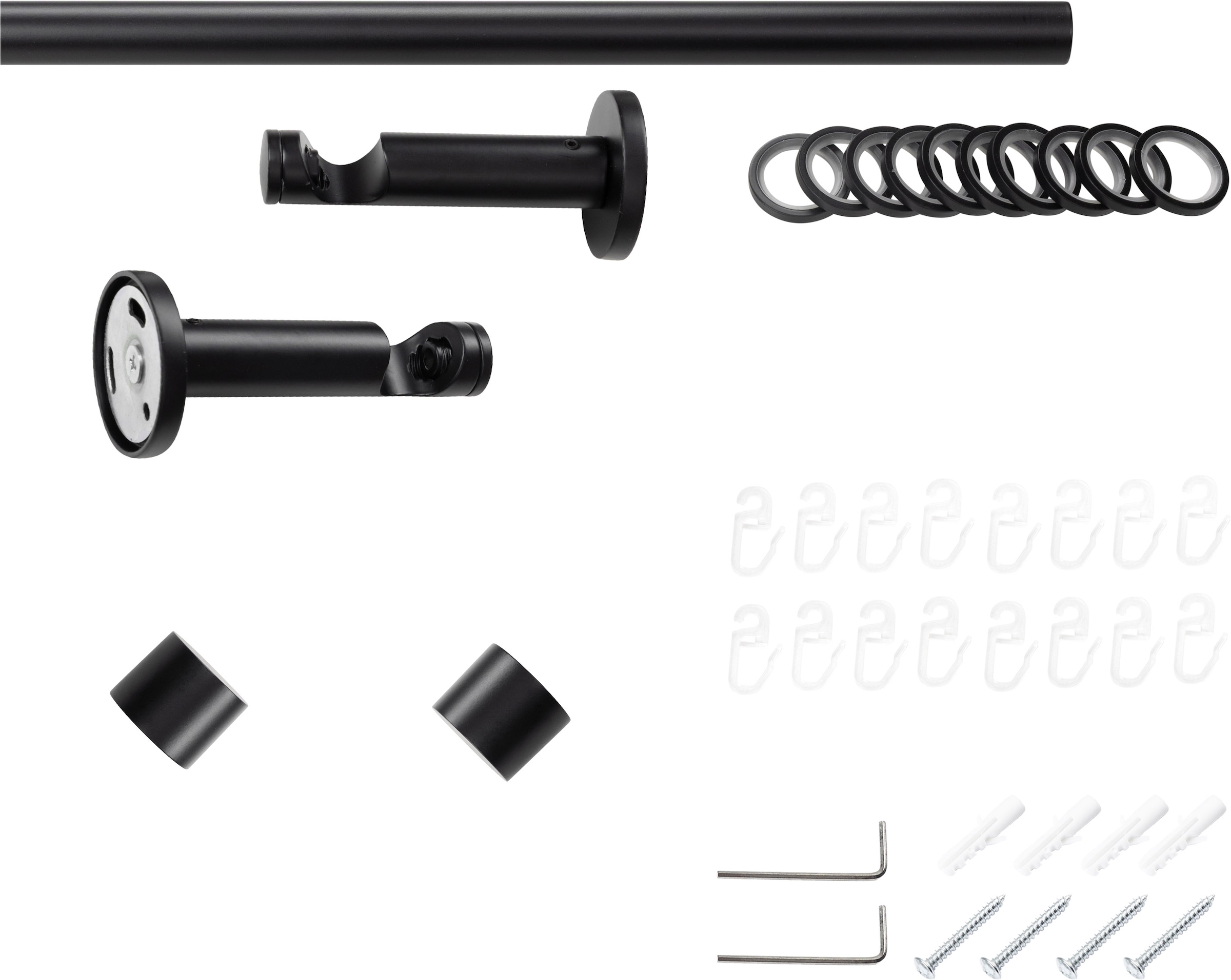 SN DECO GROUP Gardinenstange »Gardinenstange Brest Ø 19 mm, 1-läufig, Fixmaß, verschraubt, Stahl« Ø 19 mm Fixmaß;kürzbar