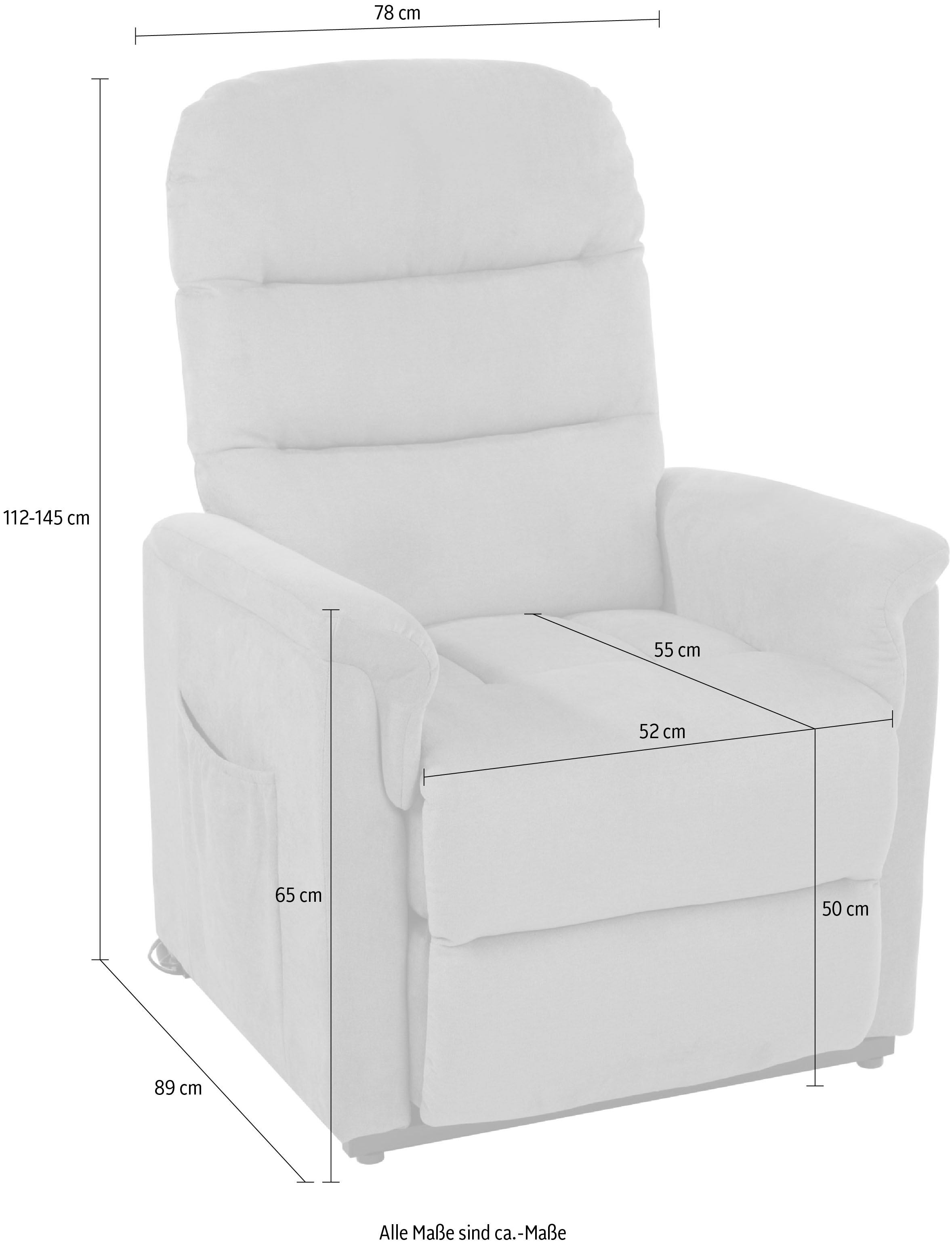 Duo Collection TV-Sessel »Whitehorse XXL bis 150 kg belastbar, mit  elektrischer Aufstehhilfe«, Relaxfunktion und Taschenfederkern mit  Stahlwellenunterfederung online bestellen