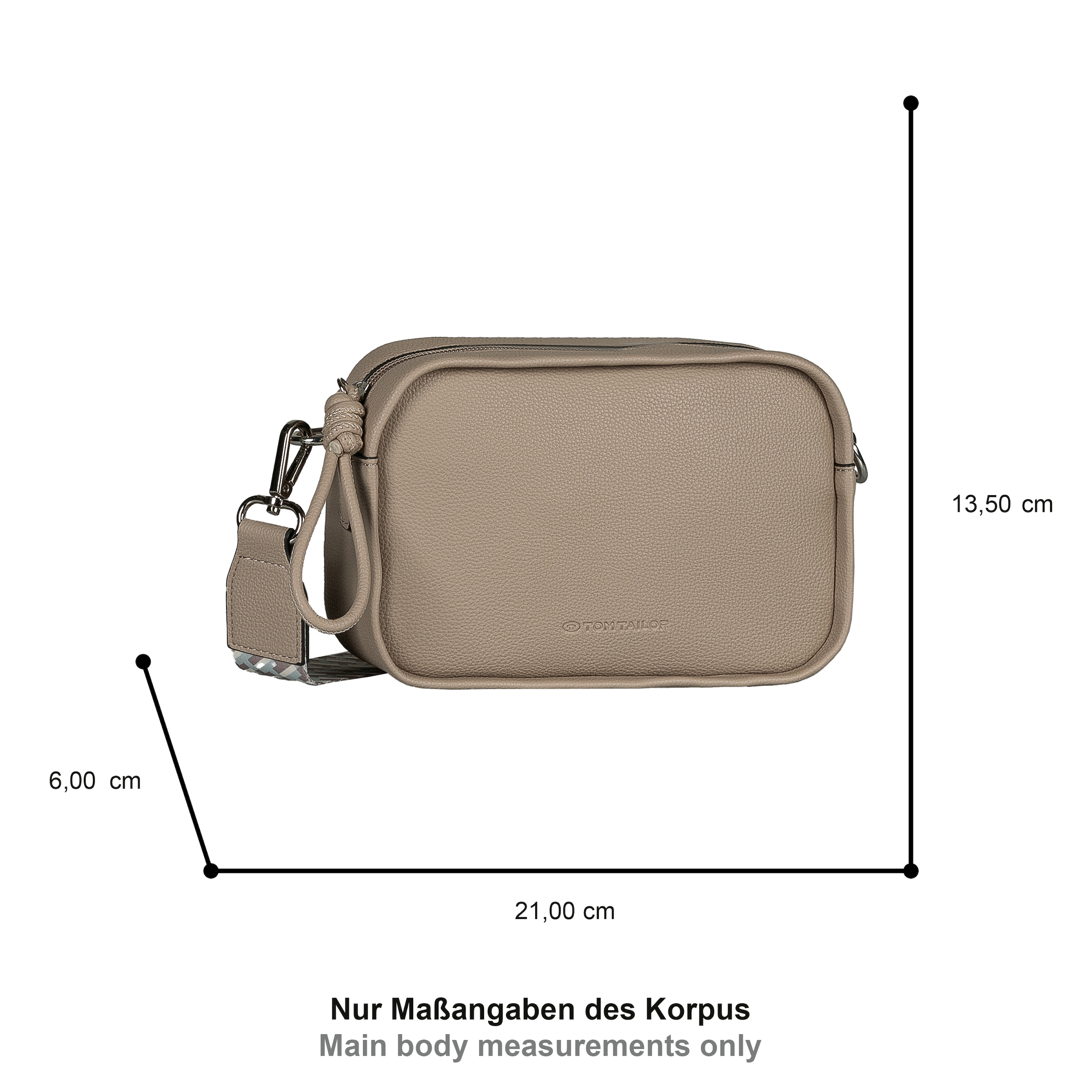 TOM TAILOR Handtasche »Tatiana« fein gewebter dreifarbiger Gurtband mit harmonischem „T“´Logodruck