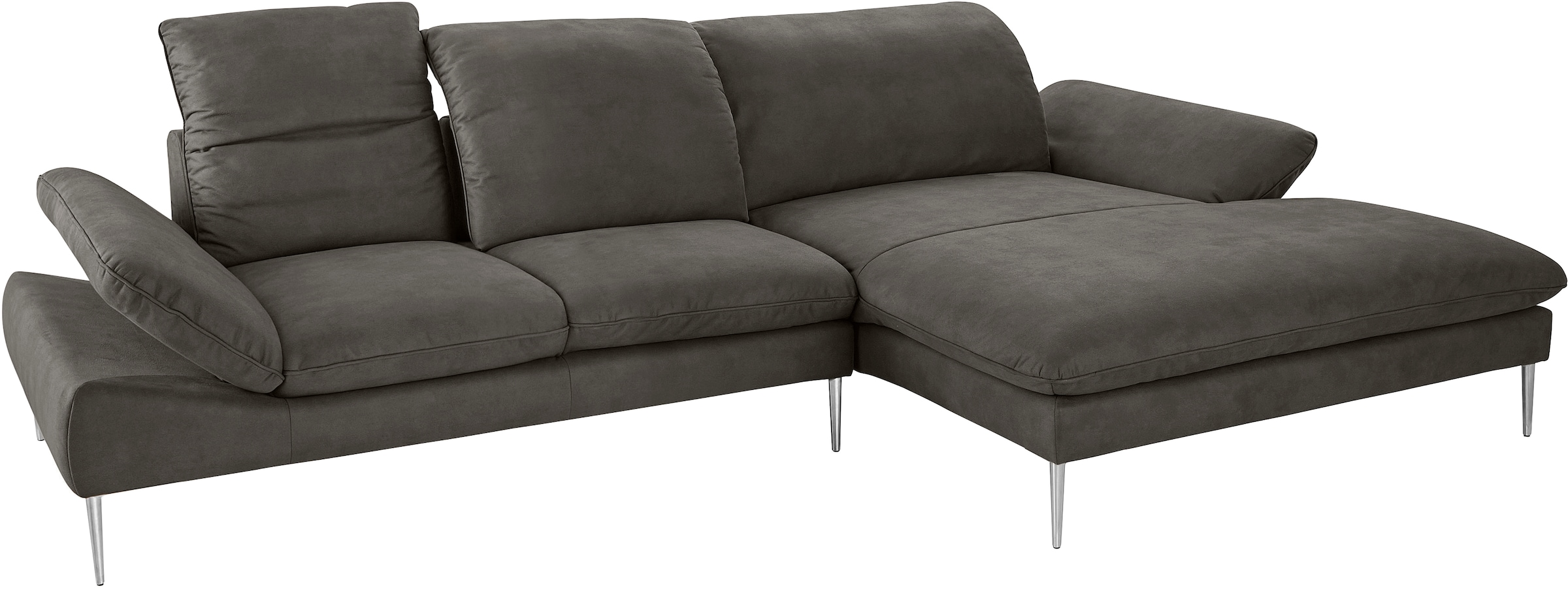 W.SCHILLIG Ecksofa »enjoy&MORE, Designsofa, bequem, zeitlos und elegant, L-Form«, mit Sitztiefenverstellung, Füße Chrom glänzend, Breite 340 cm