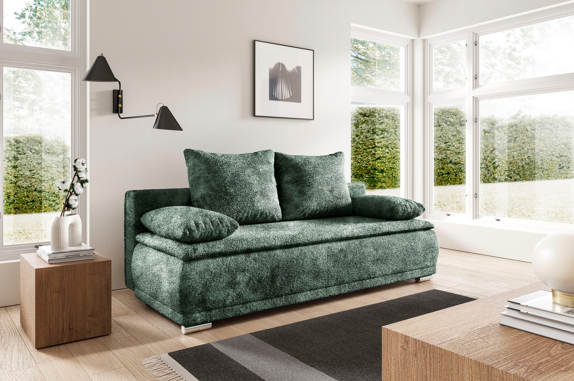 WERK2 Schlafsofa »Biggi, komfortabel und elegant, Breite 206cm,«, 2-Sitzer günstig online kaufen