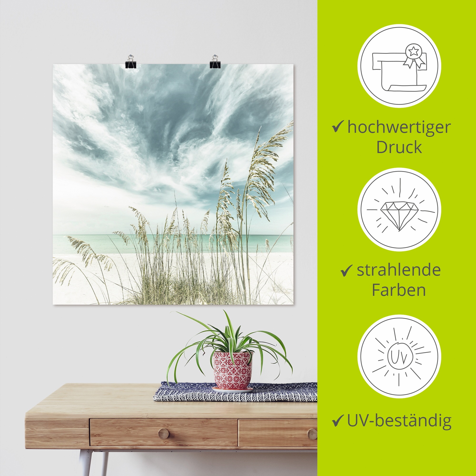 Artland Wandbild »Allein am Strand«, Strandbilder, (1 St.), als Leinwandbild, Poster in verschied. Größen