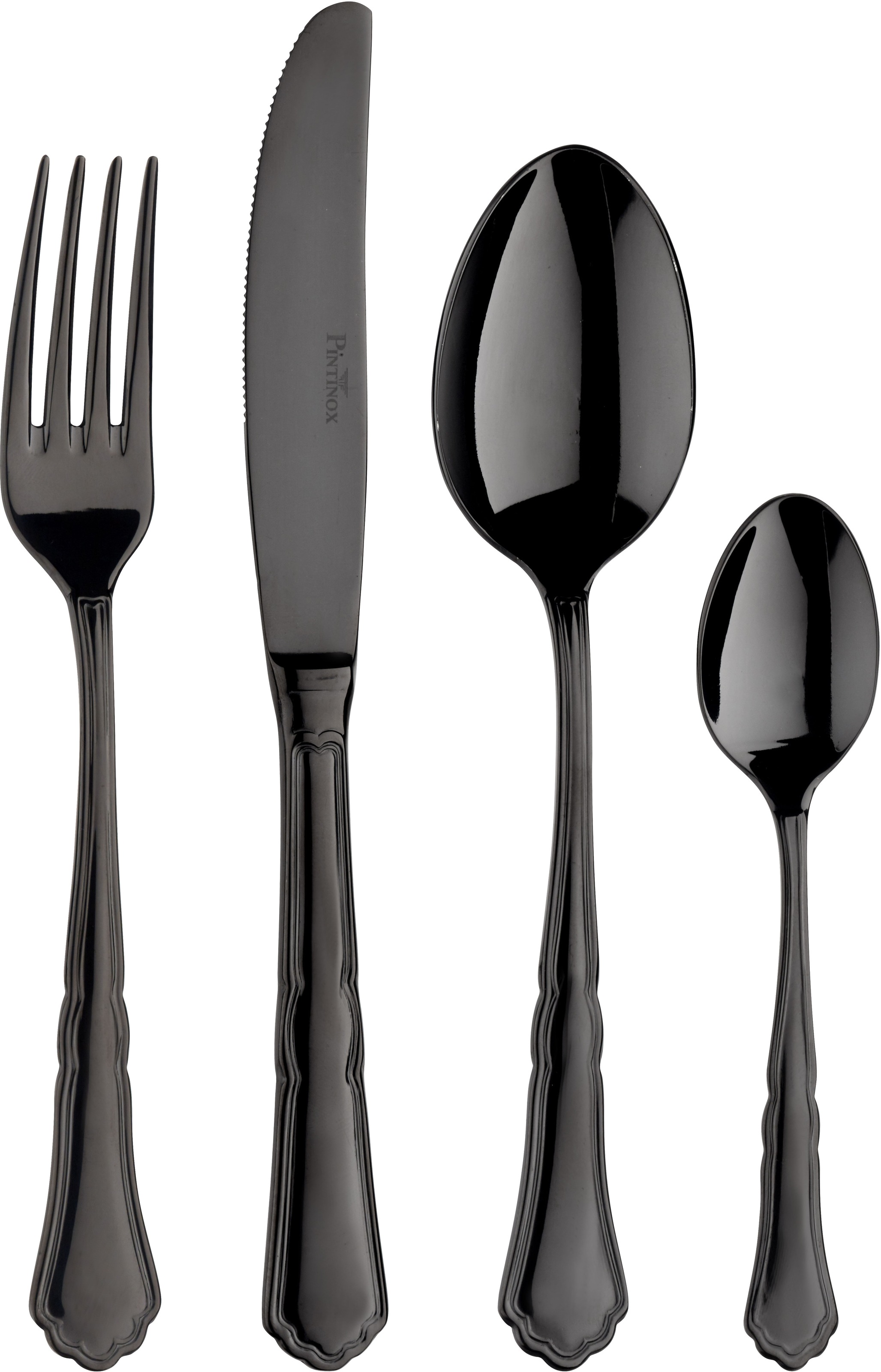 PINTINOX Besteck-Set »Settecento Treasure Total Black« Optik schwarz PVD Be günstig online kaufen