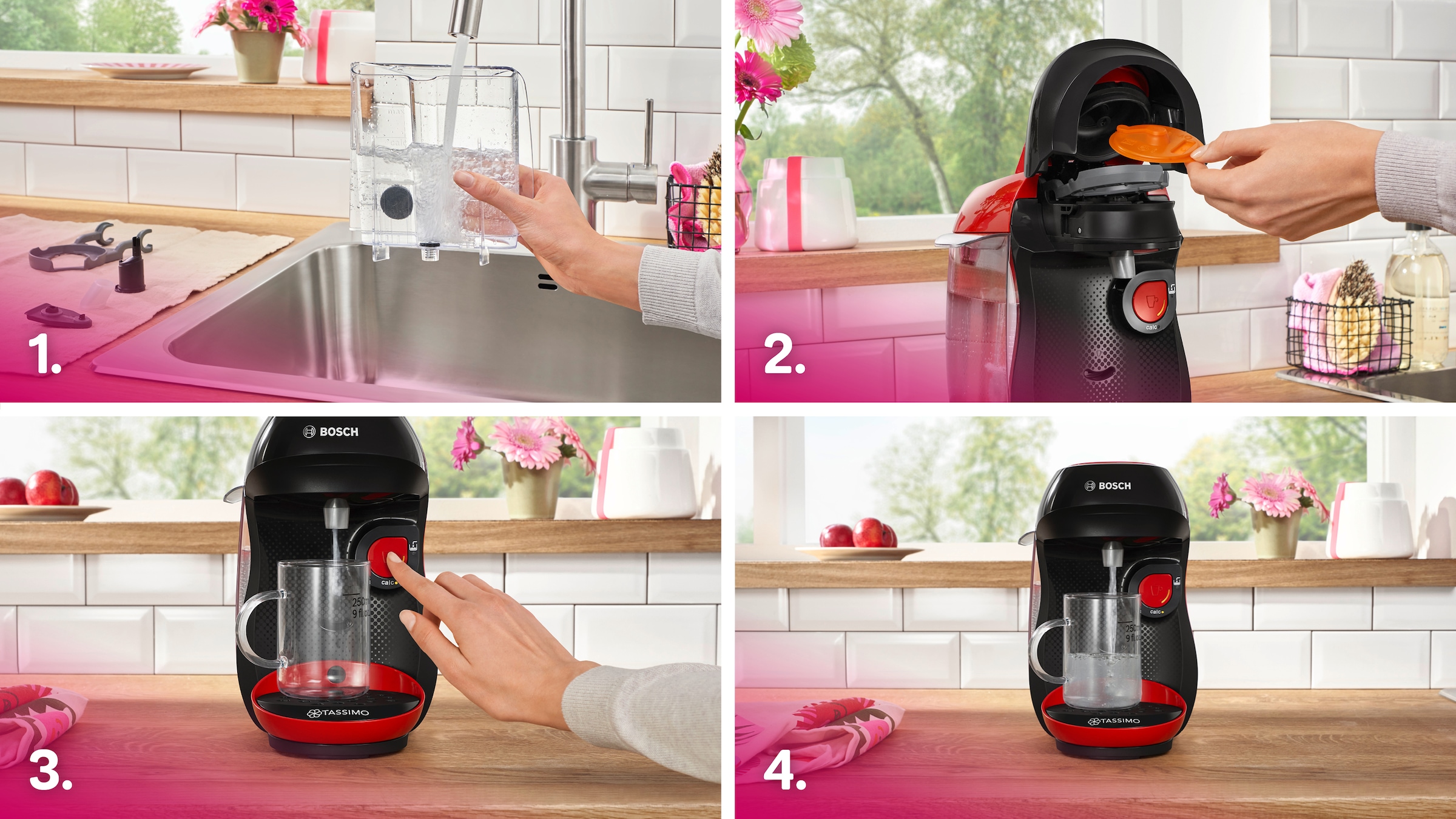 TASSIMO Kapselmaschine »happy friendly TAS103E, über 70 Getränke, platzsparend«, nachhaltig, geeignet für alle Tassen, Wassertank 0,7 L, schwarz/rot