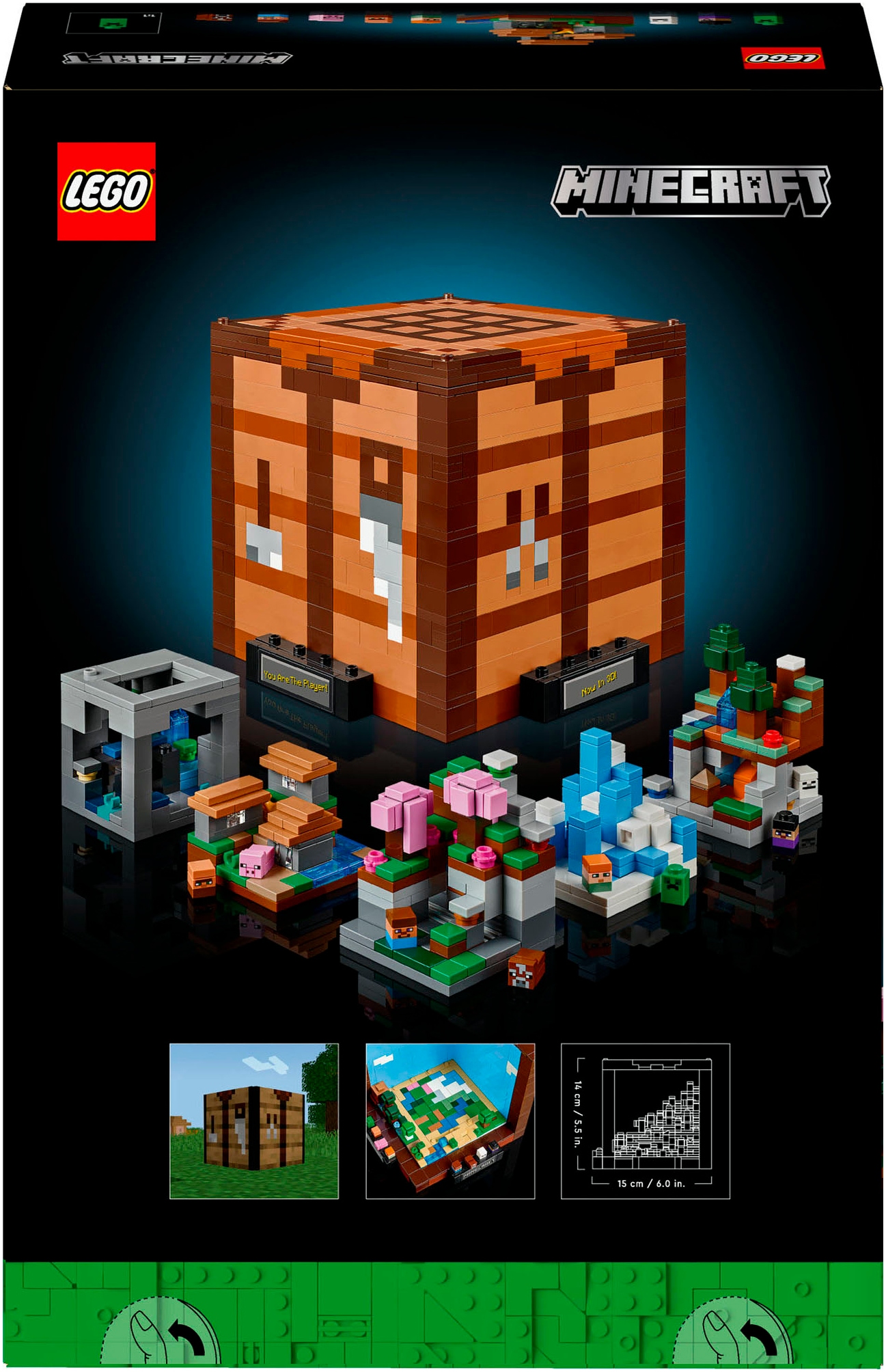 LEGO® Konstruktionsspielsteine »Die Werkbank (21265), LEGO Minecraft«, (1195 St.), Made in Europe