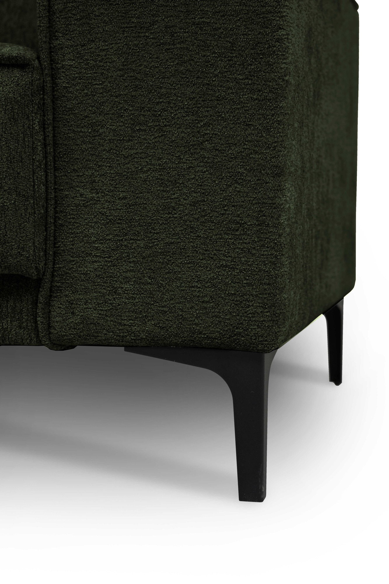 Places of Style Ecksofa »Polsterecke Oland, Struktur, Flachgewebe, Luxus-Microfaser, Boucle«, L-Form, 289 cm, Wellenunterfederung, Skandi-Design, Metallfüße