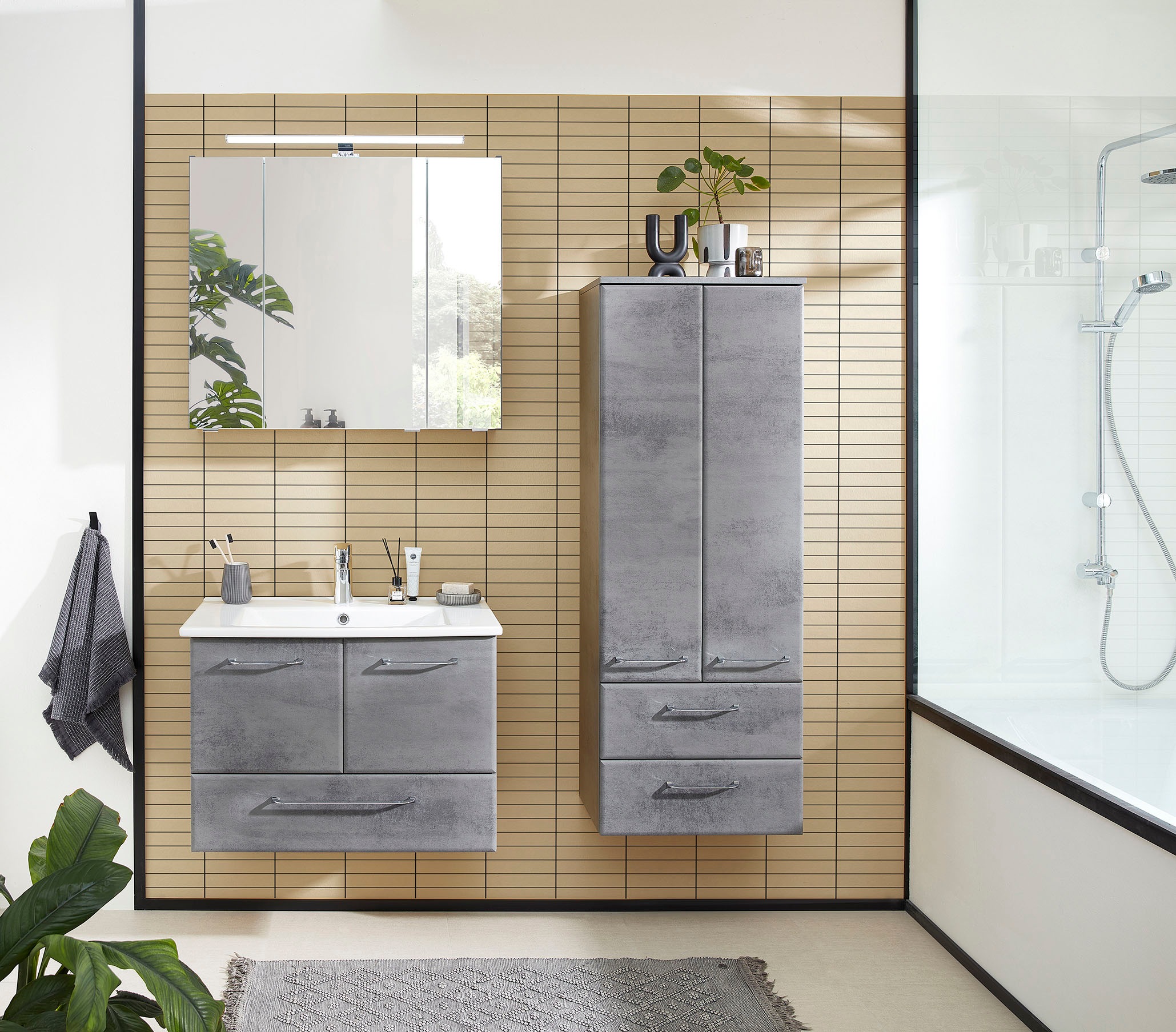 Saphir Badmöbel-Set »Quickset 945 Keramik-Waschtisch mit Unterschrank, 75 c günstig online kaufen