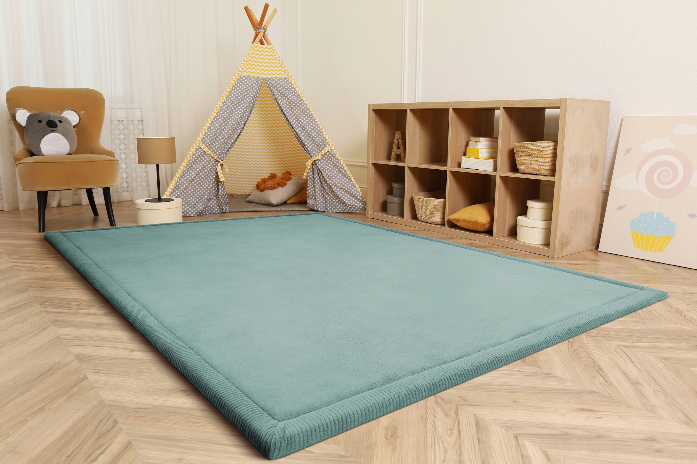 Paco Home Teppich »Tatami 475« rechteckig 24 mm Höhe Kurzflor, Uni-Farben, mit Memory Foam, waschbar
