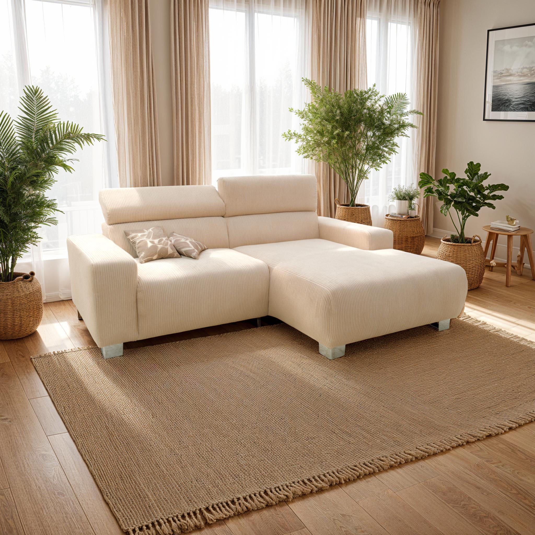 DOMO collection Ecksofa »100030 inkl. Kopfteilverstellung, guter Sitzkomfor günstig online kaufen
