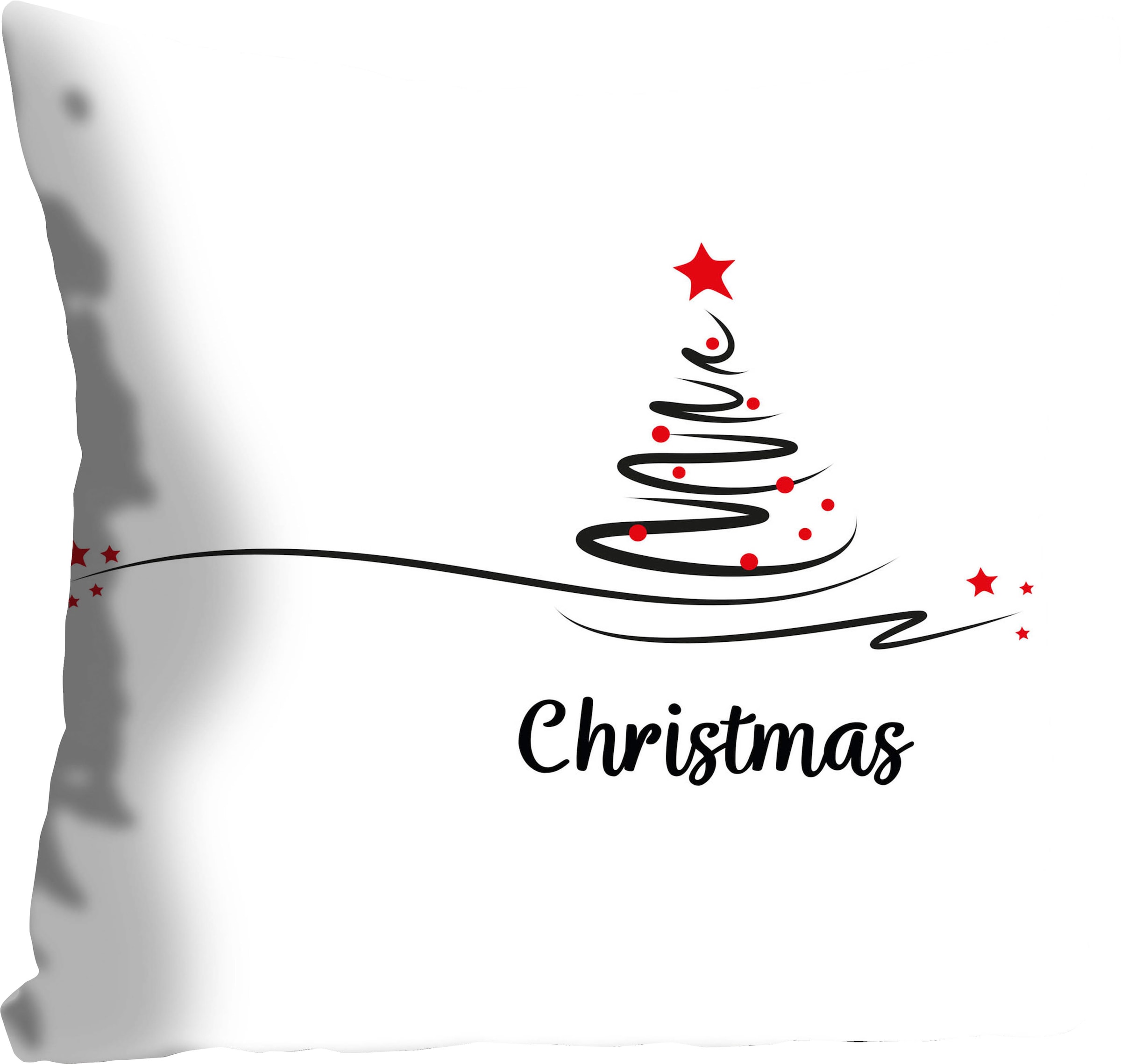 queence Dekokissen »Matteo«, Kissenhülle,Christmas Schriftzug,Weiß,Tannenba günstig online kaufen