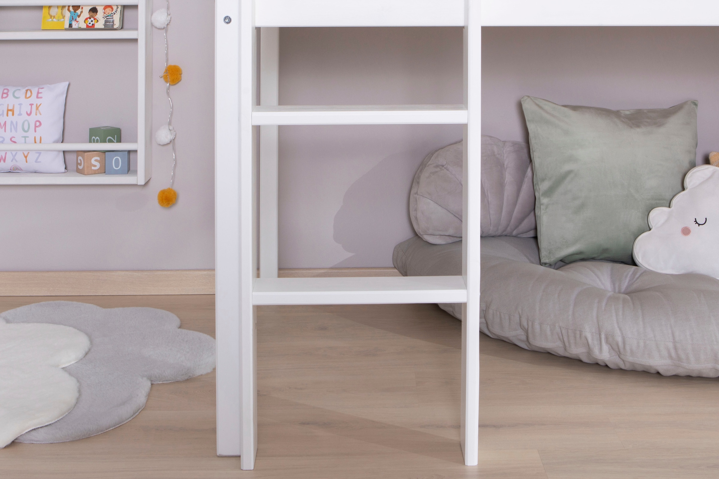 Ticaa Hochbett »Malte, FSC®-zertifizierte Kiefer, Deal für begrenzte Zeit!«, (90x200cm Liegefläche, Höhe 114cm), mit Rollrost