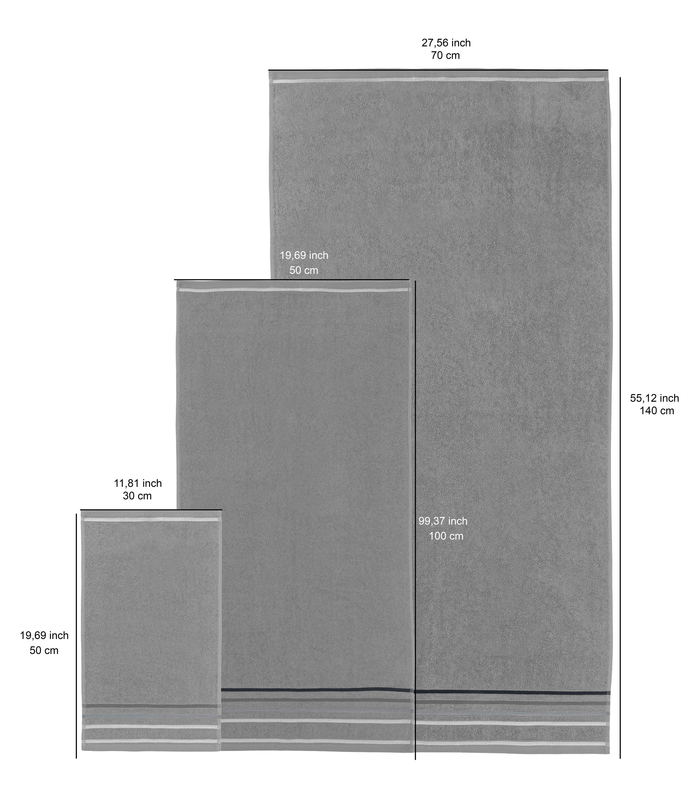 OTTO home Handtuch Set »Niki, Duschtuch, Handtücher und Gästetücher« Set Walkfrottee Handtücher mit mehrfarbiger Streifenbordüre, weich, aus 100% Baumwolle