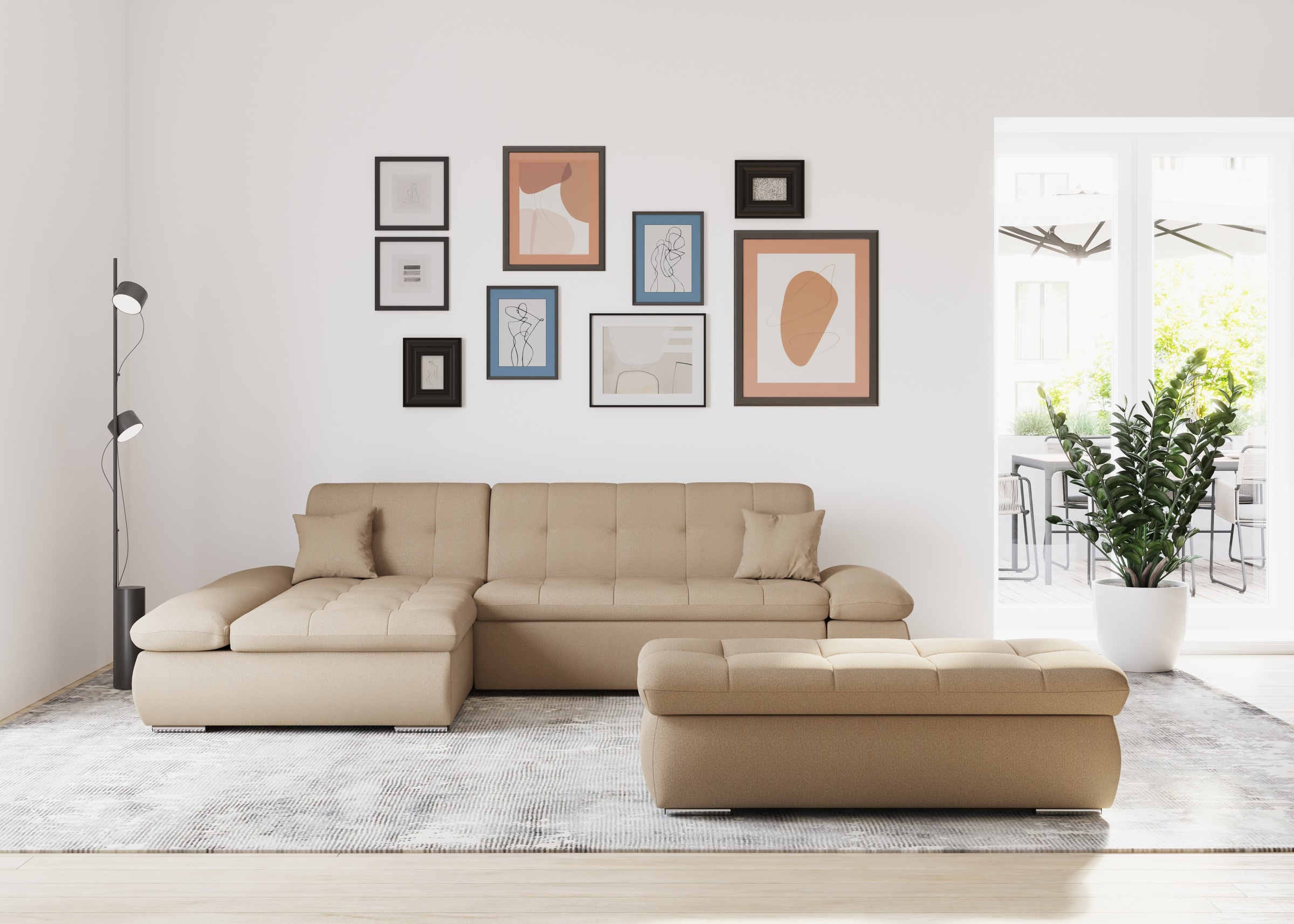 DOMO collection Ecksofa »Moric, L-Form, XXL-Sofa - Breite 300cm«, wahlweise günstig online kaufen