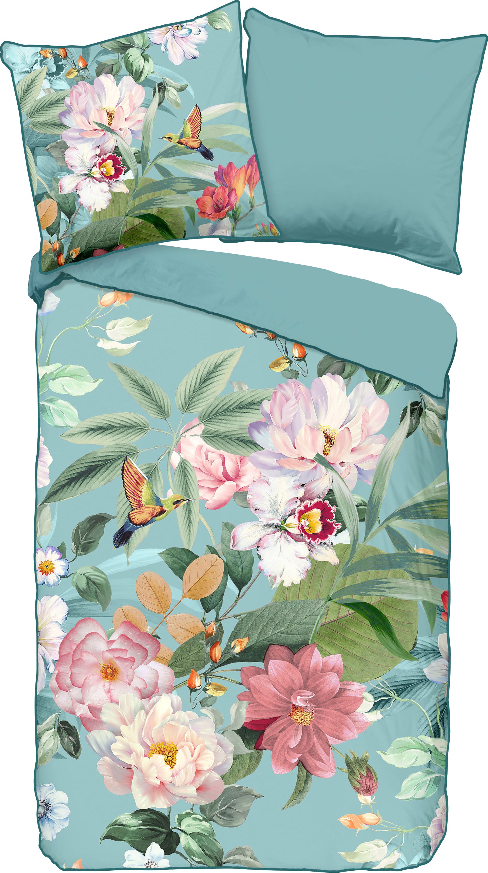 Descanso Wendebettwäsche »Fungi« 2 Stk. tlg. Baumwolle, Satin, 135x200, Bie günstig online kaufen