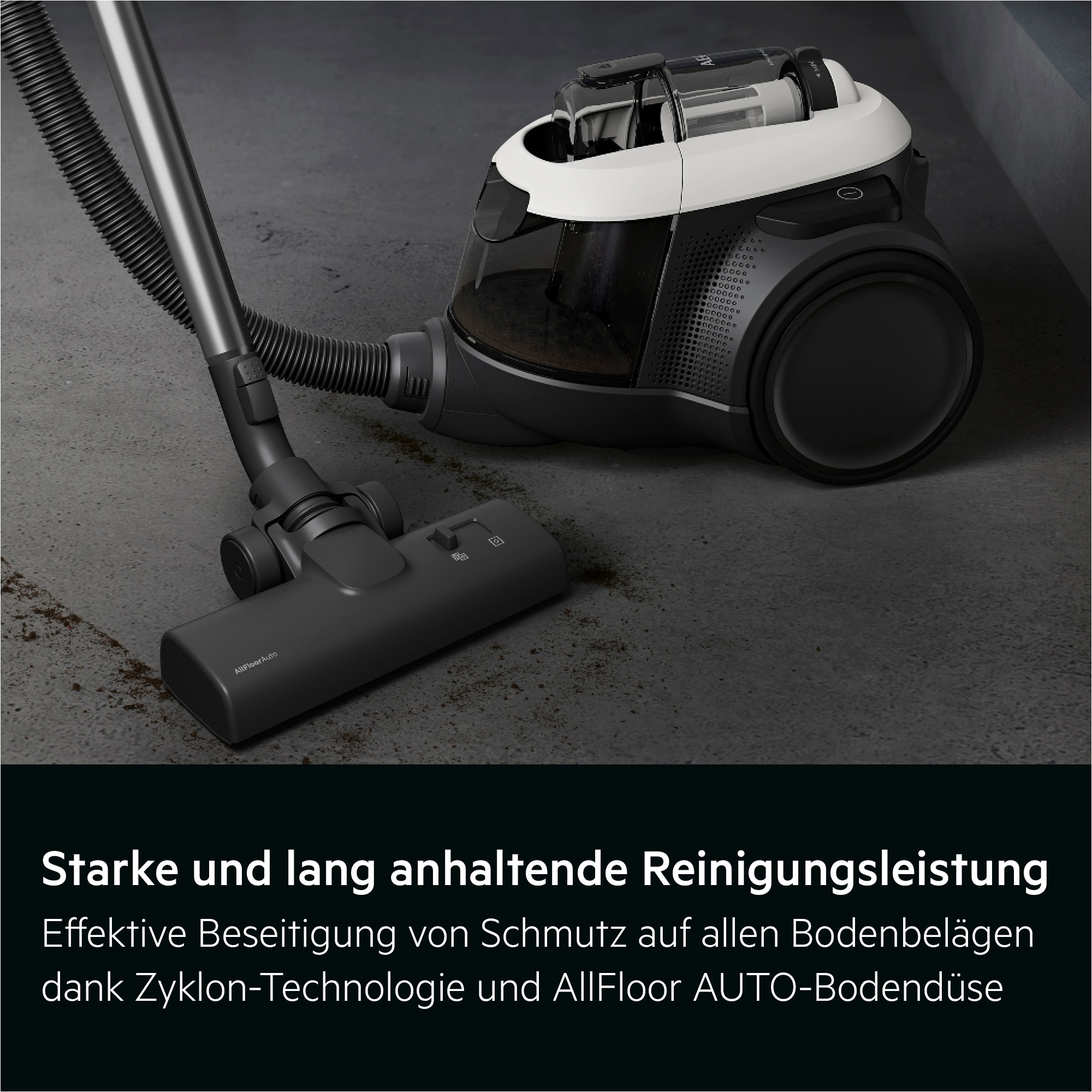AEG Bodenstaubsauger »AL61C2SW« 700 W beutellos Kraftvolle Reinigung: AUTO‑Bodendüse für Hartböden, Teppiche & Laminat