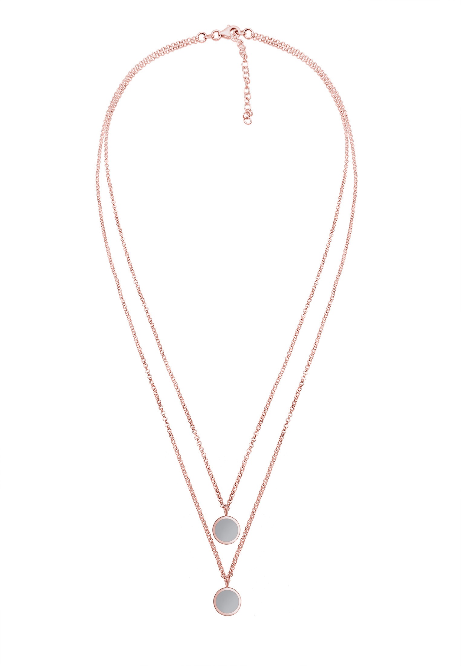 Elli Gliederkette »Layer Kreis Geo Emaille 925er Sterling Silber«